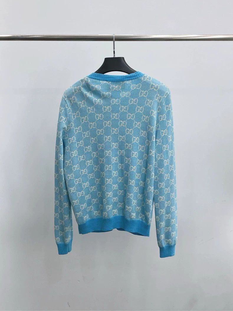 Gucci Blue Gucci Knitted Cardigan with Gold Buttons Size US XXL / EU 58 / 5 - 2 Thumbnail