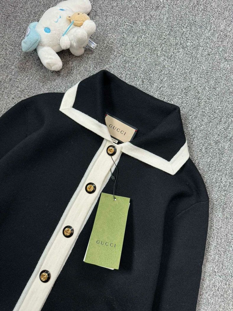 Gucci Gucci Black Logo Button-Down Knit Shirt Size US XXS / EU 40 - 3 Thumbnail