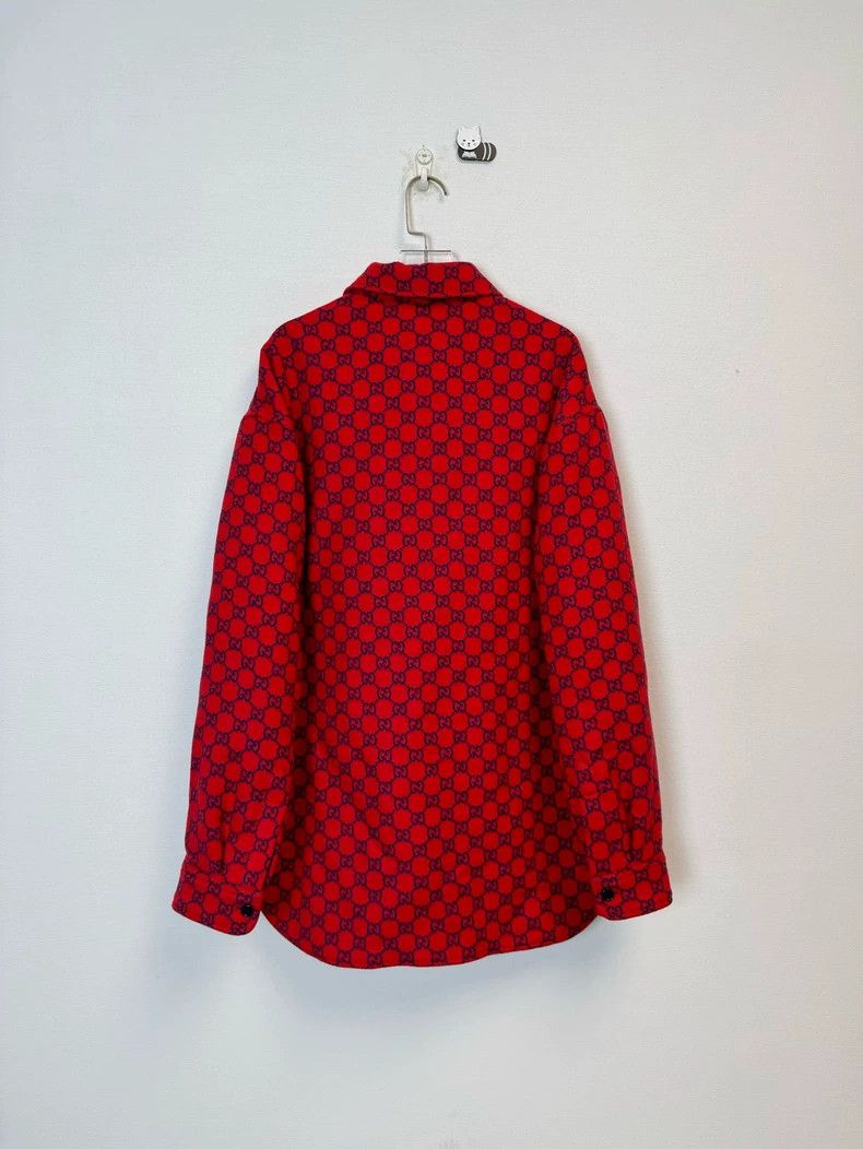 Gucci Gucci Red GG Print Shirt Coat Size US XL / EU 56 / 4 - 2 Thumbnail