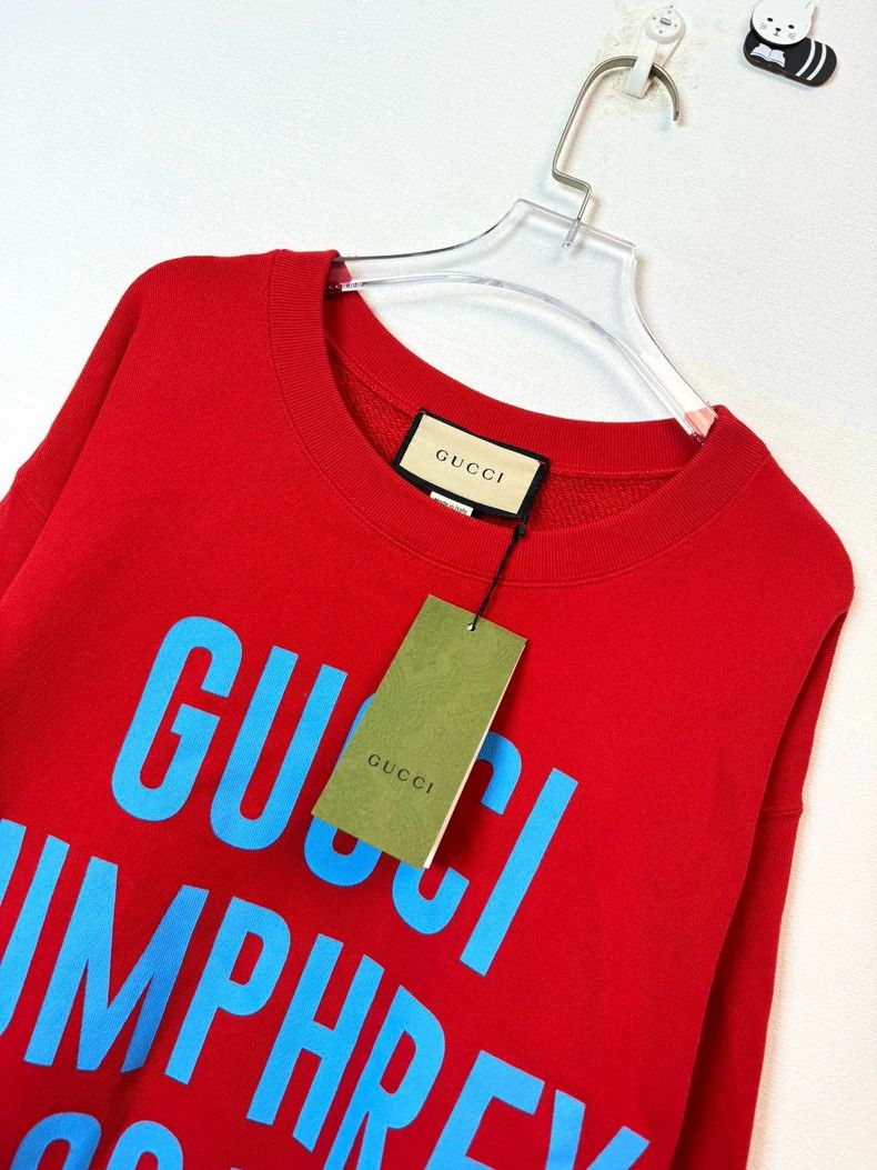 Gucci Gucci Red Logo Print Sweatshirt M Size Size US M / EU 48-50 / 2 - 2 Thumbnail