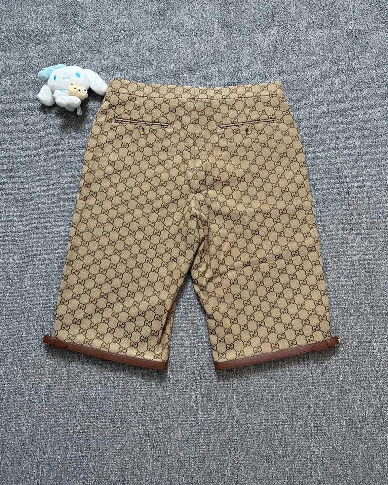 Gucci Gucci Brown Logo Print Shorts Size US 31 - 4 Thumbnail