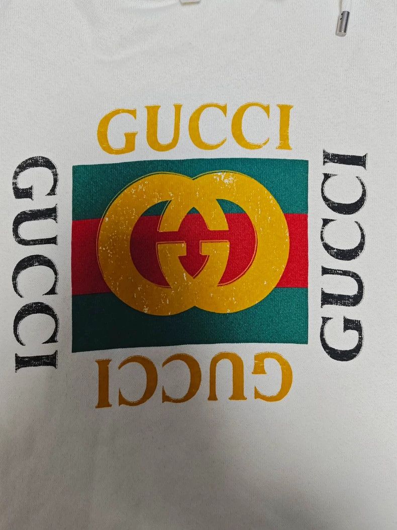 Gucci New GUCCI Logo Print Hooded Sweatshirt Size US XS / EU 42 / 0 - 3 Thumbnail