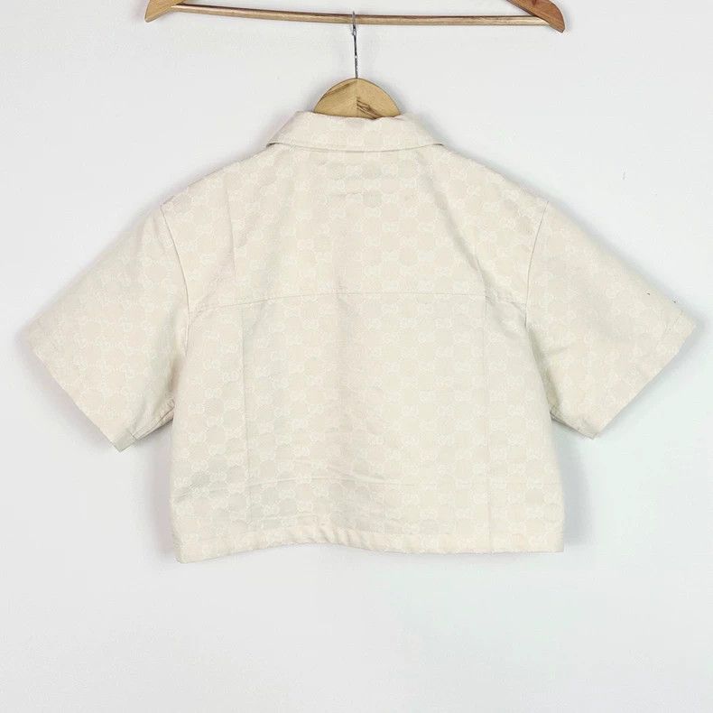 Gucci Gucci Crop Denim Jacket with Red Label Size US M / EU 48-50 / 2 - 2 Thumbnail
