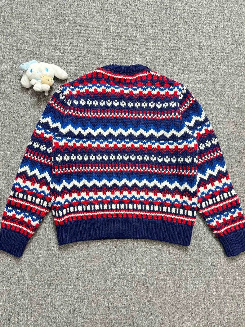 Gucci Gucci Red Blue Wool Sweater with Logo Size US M / EU 48-50 / 2 - 2 Thumbnail