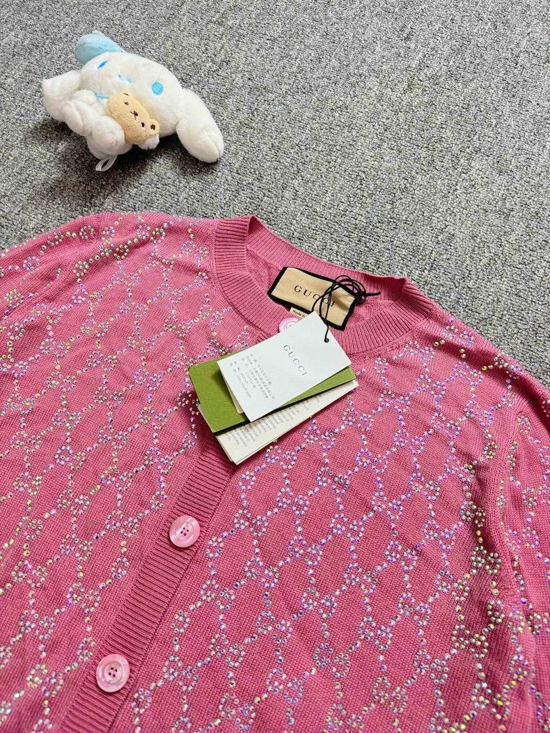 Gucci Pink Logo Knit Cardigan by Gucci Size US M / EU 48-50 / 2 - 3 Thumbnail