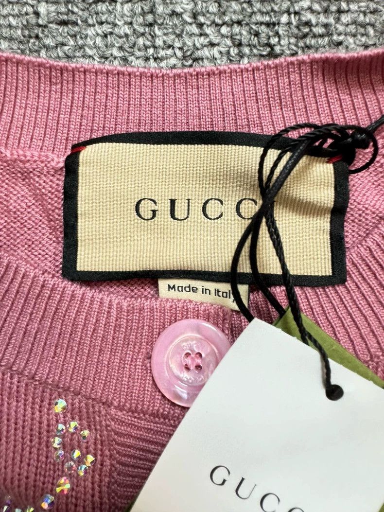 Gucci Pink Logo Knit Cardigan by Gucci Size US M / EU 48-50 / 2 - 4 Thumbnail