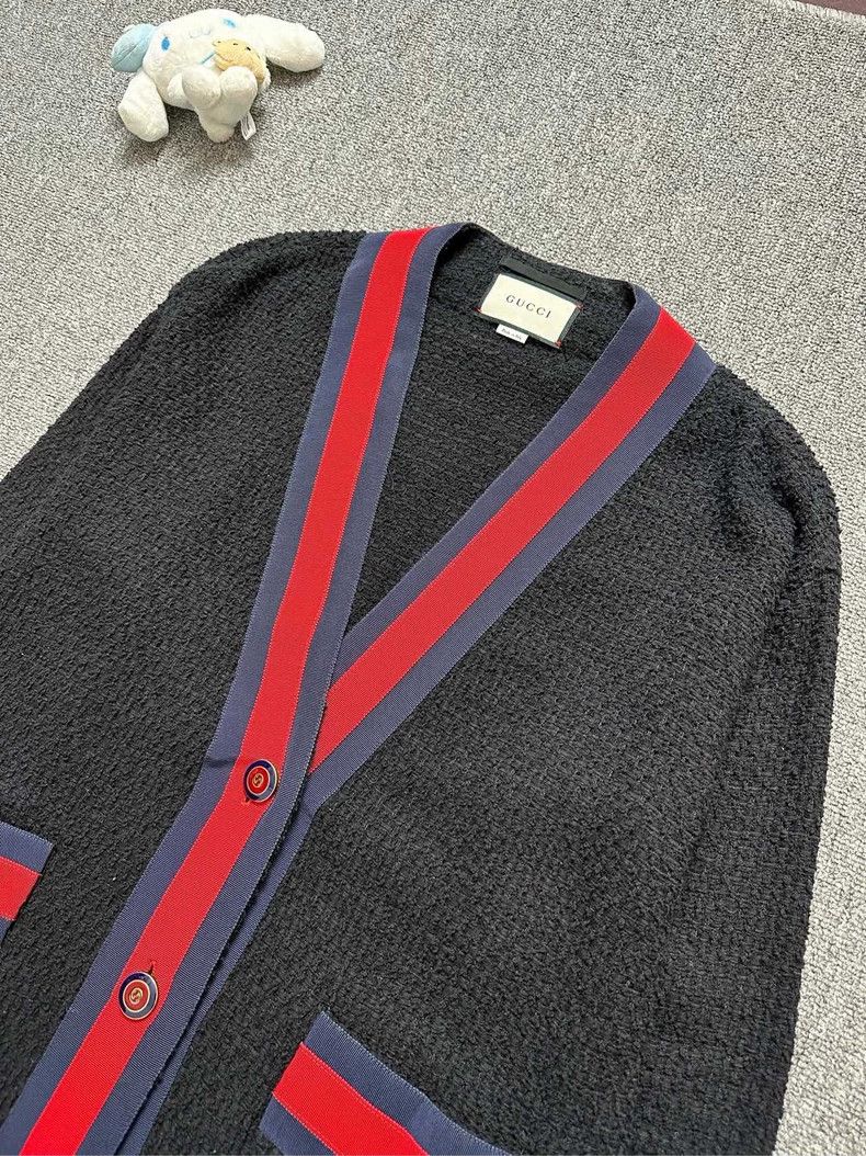 Gucci Gucci Red Blue V-Neck Cardigan Sweater Size US M / EU 48-50 / 2 - 2 Thumbnail
