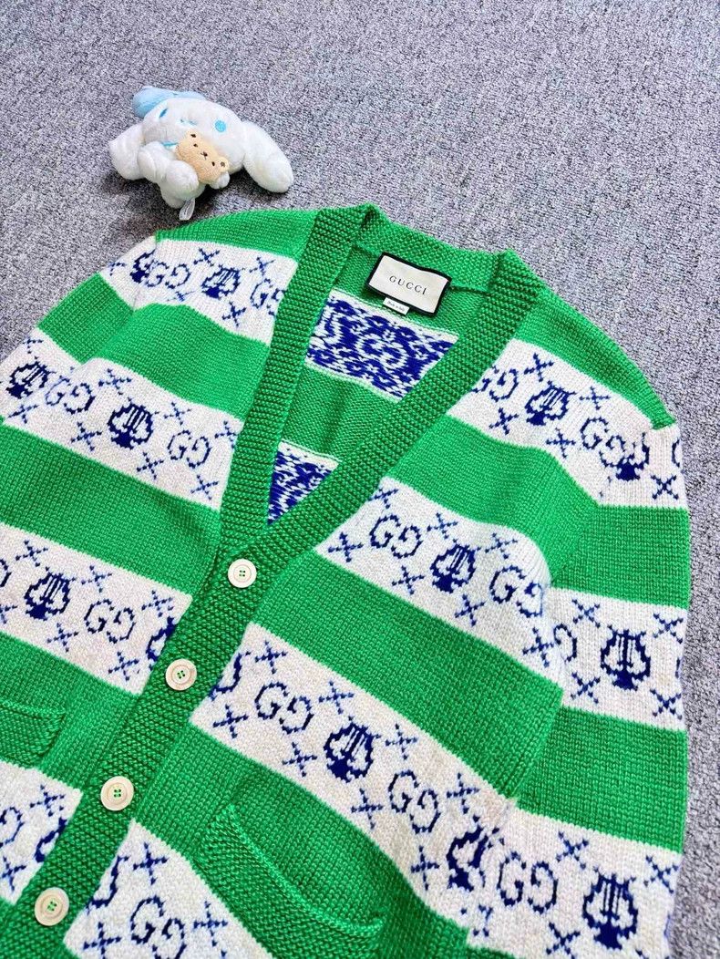 Gucci Gucci Green Stripe Knit Cardigan Size US XS / EU 42 / 0 - 3 Thumbnail