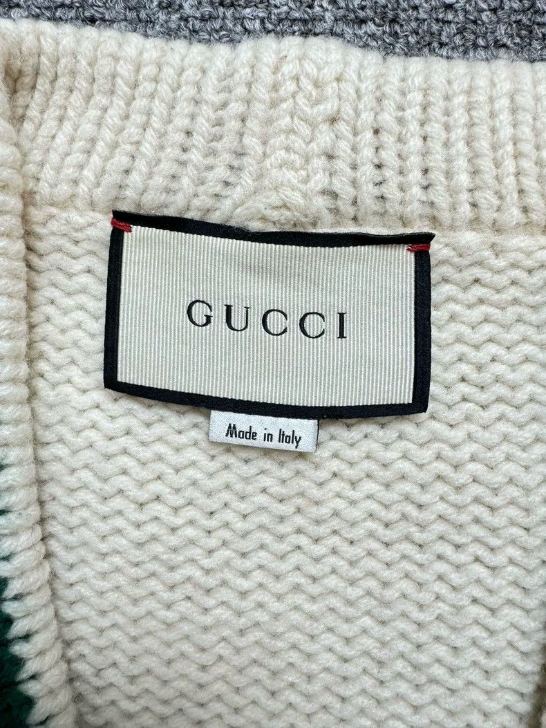 Gucci Gucci White Red Green Knit Cardigan Size US XS / EU 42 / 0 - 4 Thumbnail