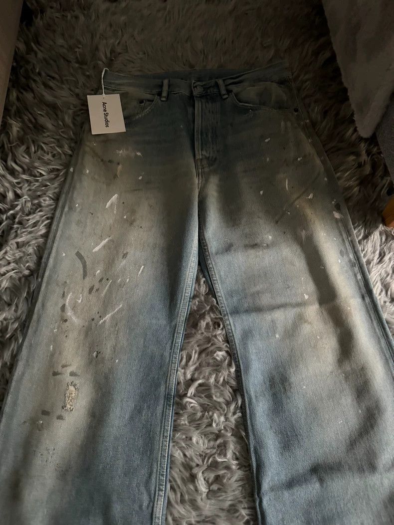 Acne Studios Acne Studios Blue Paint-stained Denim Pants Size US 30 / EU 46 - 2 Thumbnail