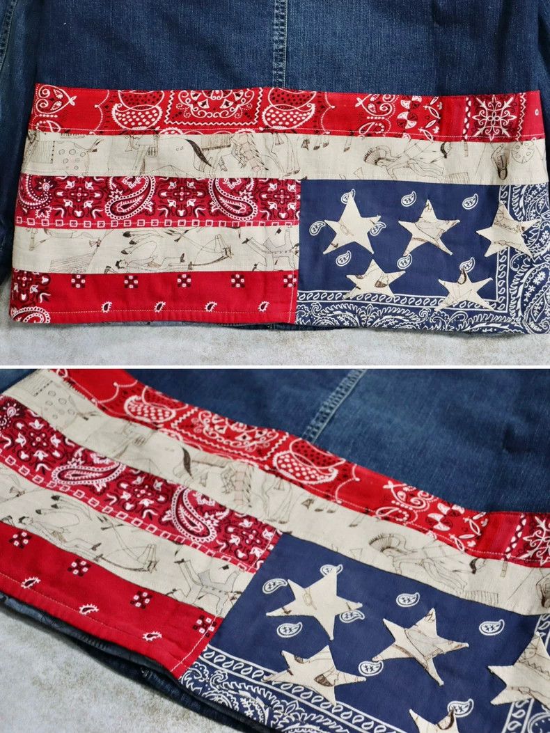 Visvim Vintage Denim Coverall with Patterned Flag Design Size US M / EU 48-50 / 2 - 5 Thumbnail