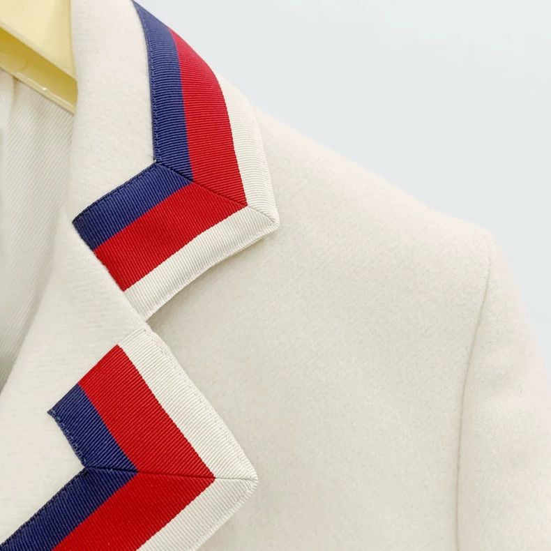 Gucci Gucci Beige Coat with Red Details Size US M / EU 48-50 / 2 - 3 Thumbnail