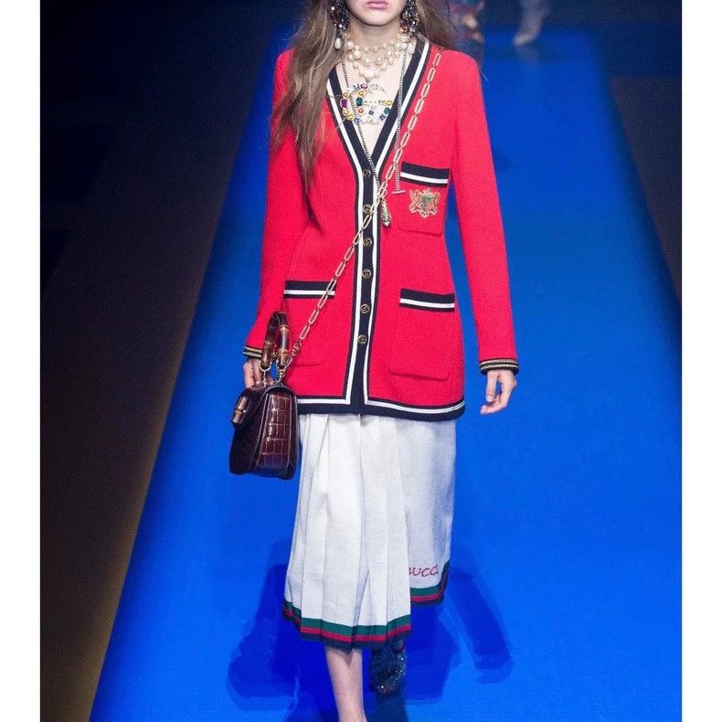 Gucci Red Vintage Stripe Knit Jacket by Gucci Size US M / EU 48-50 / 2 - 6 Thumbnail