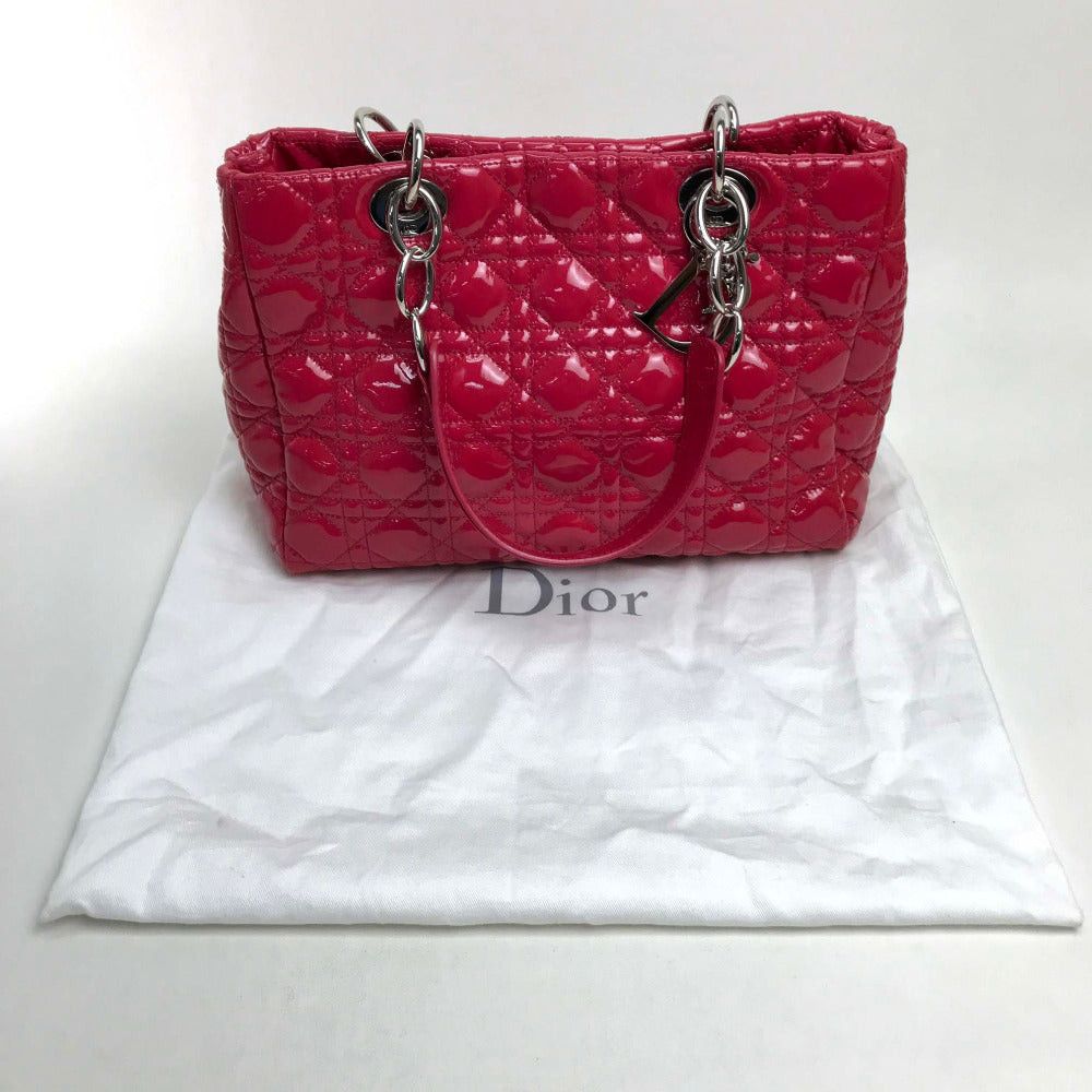 Dior Dior M0955Pvr Canape Soft Enamel Lady Briefcase Chain Bag Shoulder Tote Handbag Patent Leather Women Pinkish Size ONE SIZE - 12 Thumbnail