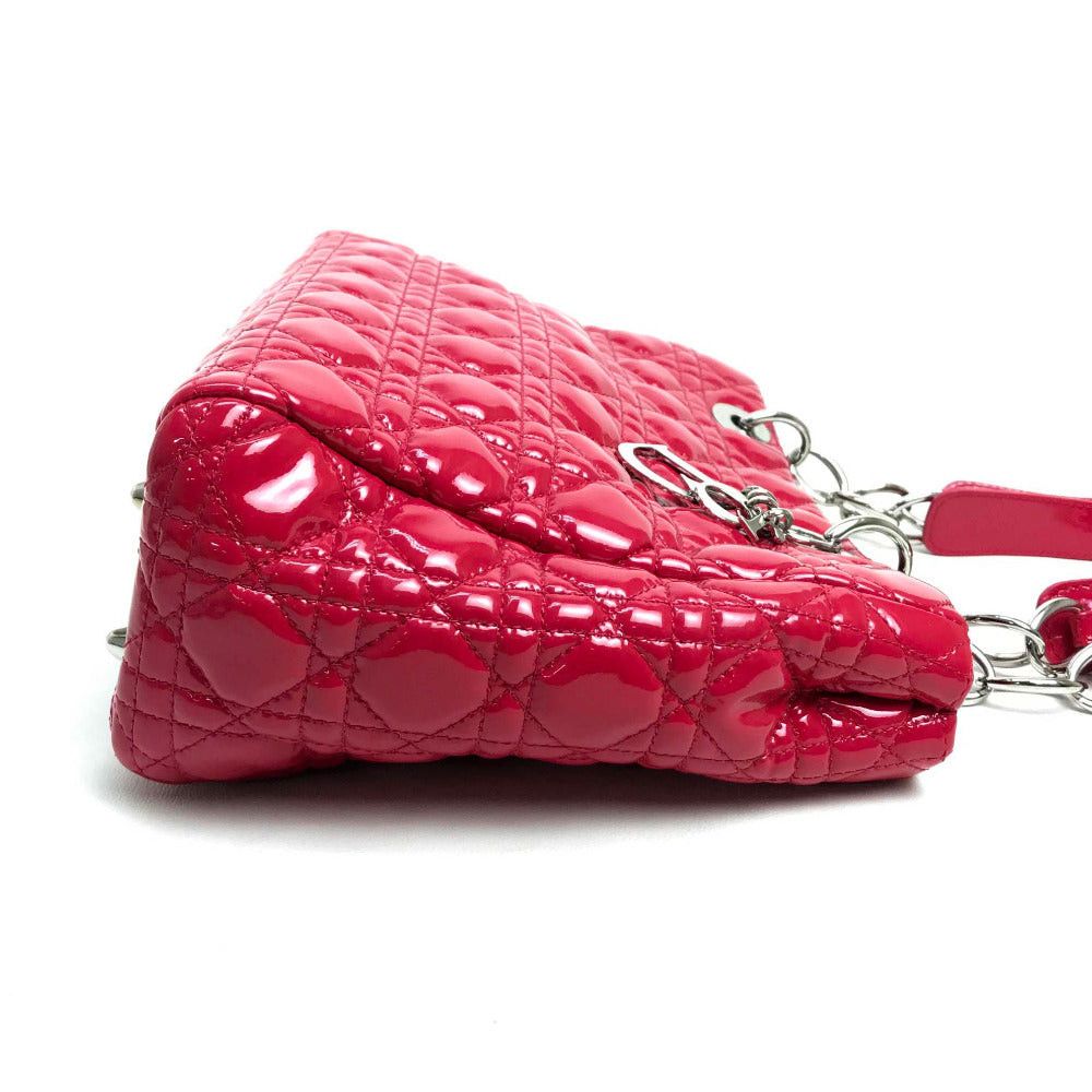 Dior Dior M0955Pvr Canape Soft Enamel Lady Briefcase Chain Bag Shoulder Tote Handbag Patent Leather Women Pinkish Size ONE SIZE - 4 Thumbnail