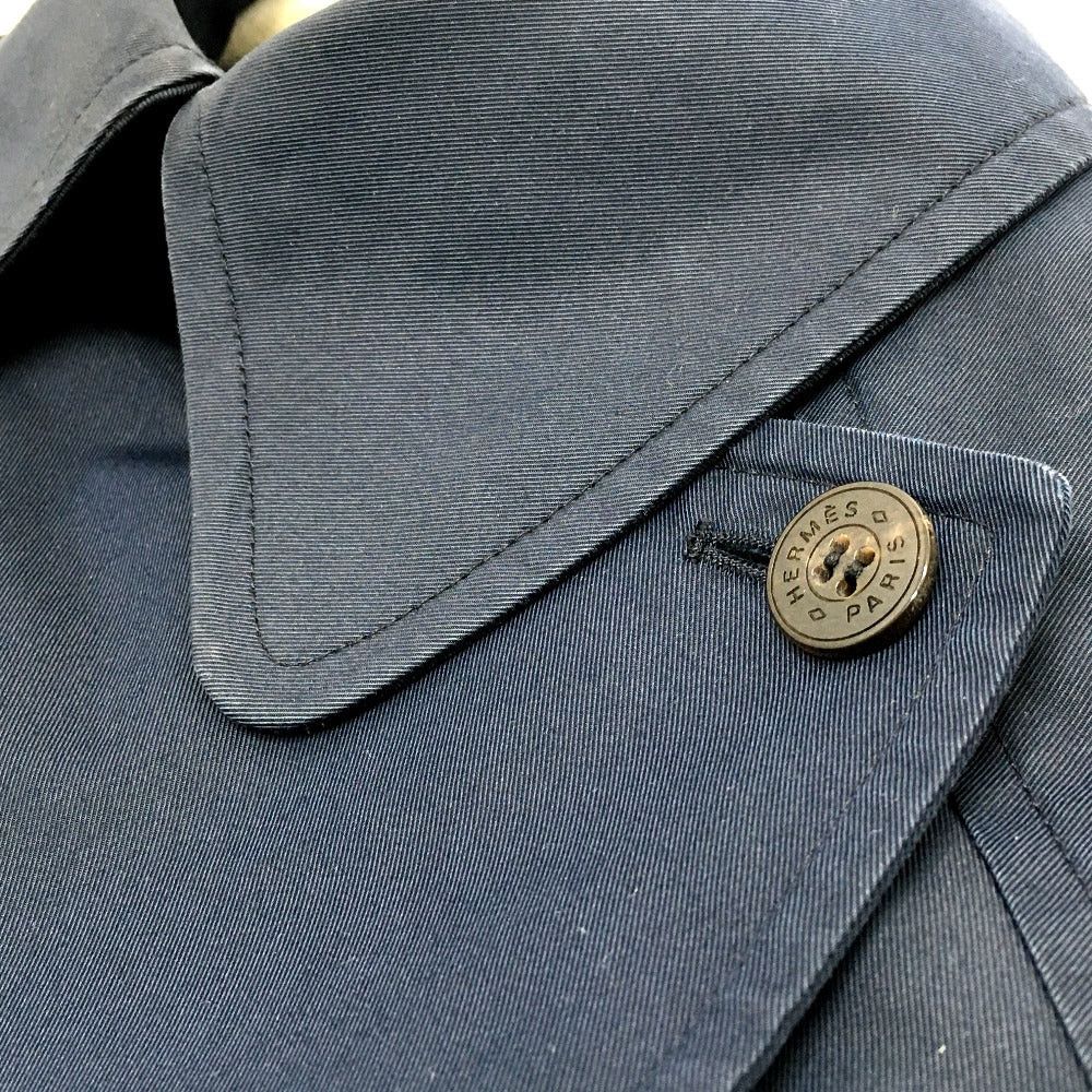 Hermes Hermes With A Belt Light Spring Coat Long Apparel (Clothing) Outer Sleeves Trench Cotton Women Navy Size XS / US 0-2 / IT 36-38 - 6 Thumbnail