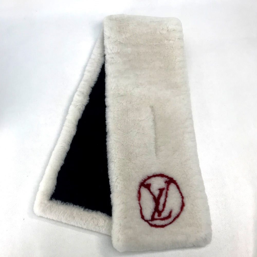 Louis Vuitton Louis Vuitton M70434 Monogram Flower Shallp Shirring Darling Stall Scarf Cashmere Women White×Red Size ONE SIZE - 2 Thumbnail