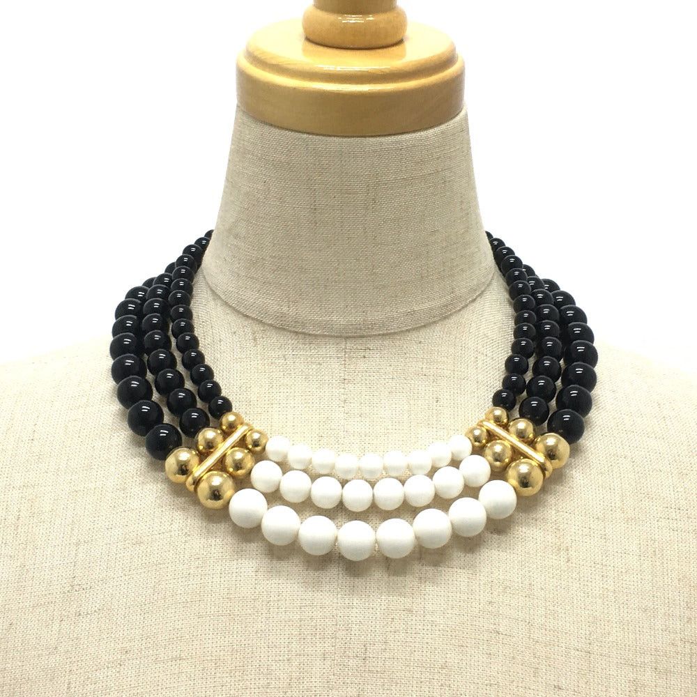 Givenchy Givenchy Three-Stranded Ball Necklace Accessories Gp Women Black×White Size ONE SIZE - 8 Thumbnail