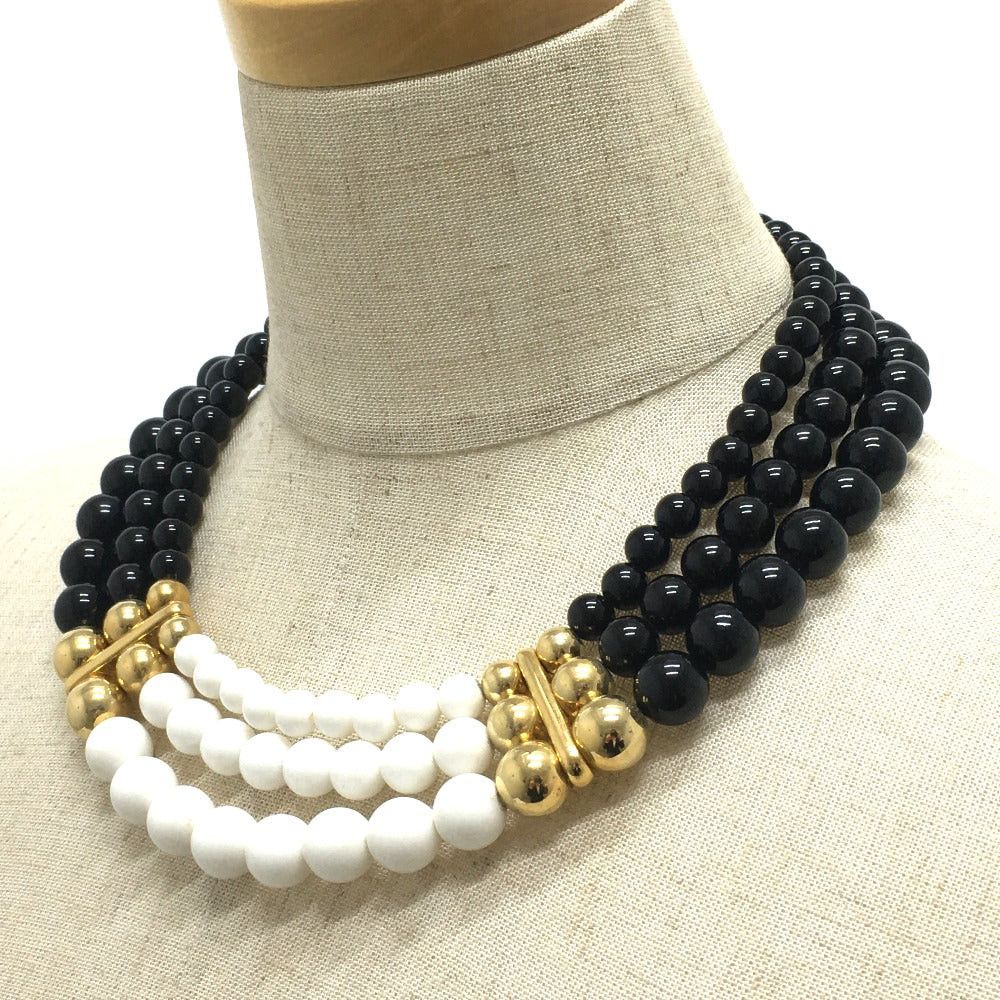 Givenchy Givenchy Three-Stranded Ball Necklace Accessories Gp Women Black×White Size ONE SIZE - 10 Thumbnail