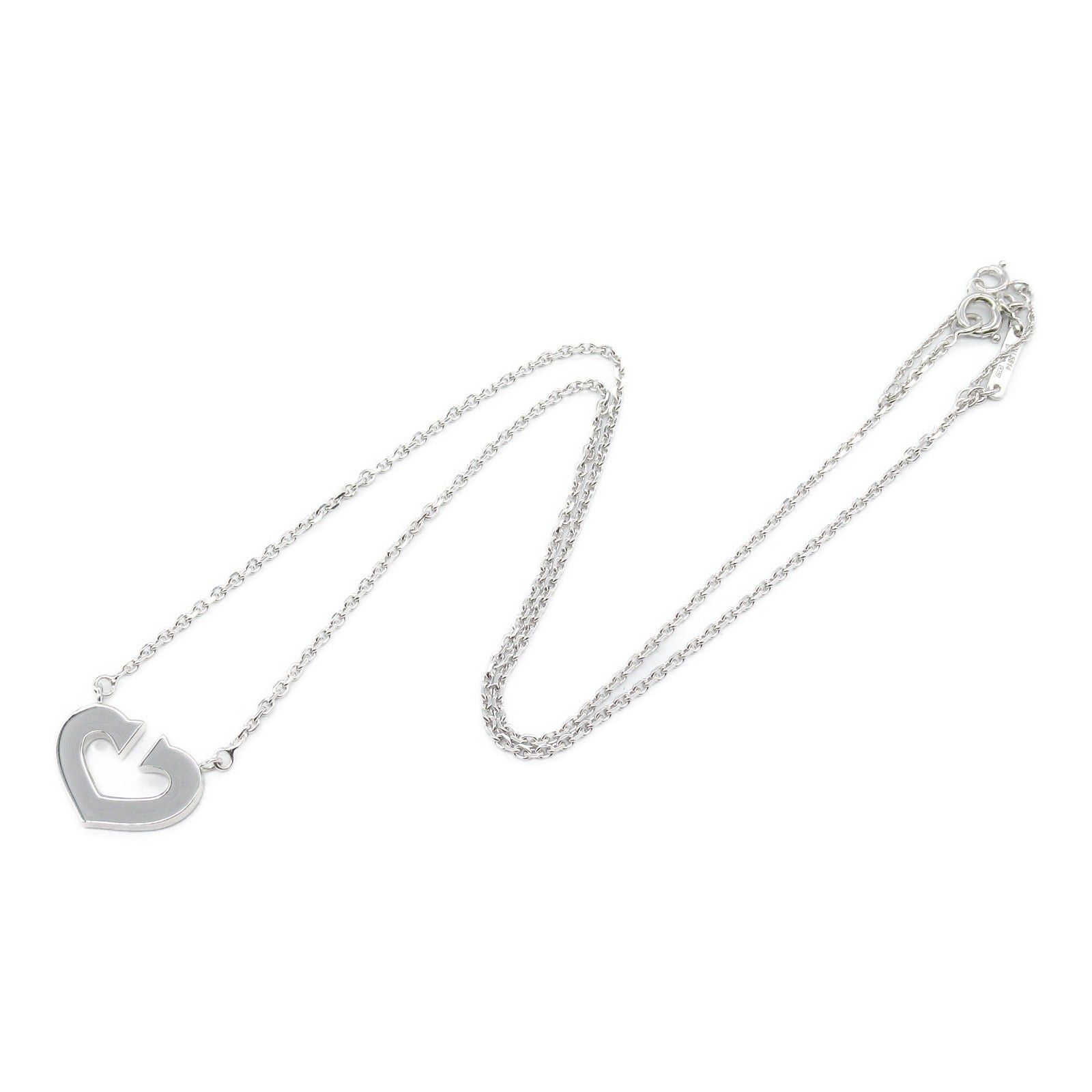 Cartier Cartier C Heart Necklace K18Wg (White Gold) Silver Size ONE SIZE - 3 Thumbnail