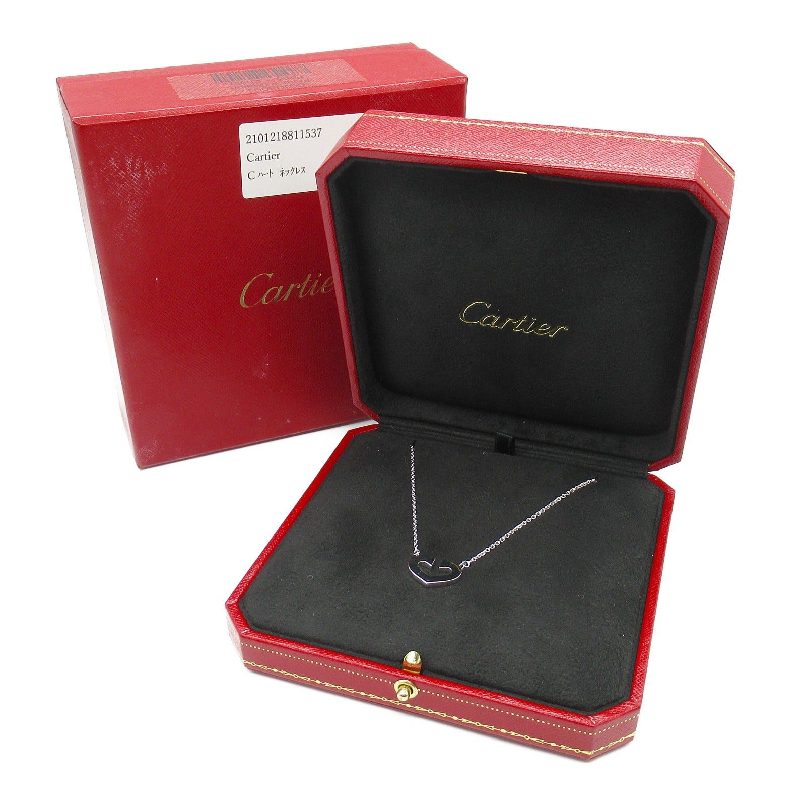 Cartier Cartier C Heart Necklace K18Wg (White Gold) Silver Size ONE SIZE - 7 Thumbnail