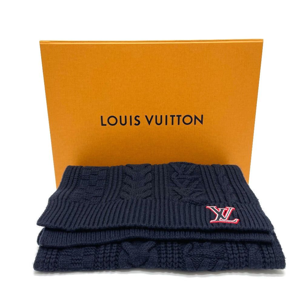Louis Vuitton Louis Vuitton Mp2866 Lv Logo Shallp Cable Scarf Wool Unisex Navy Size ONE SIZE - 6 Thumbnail