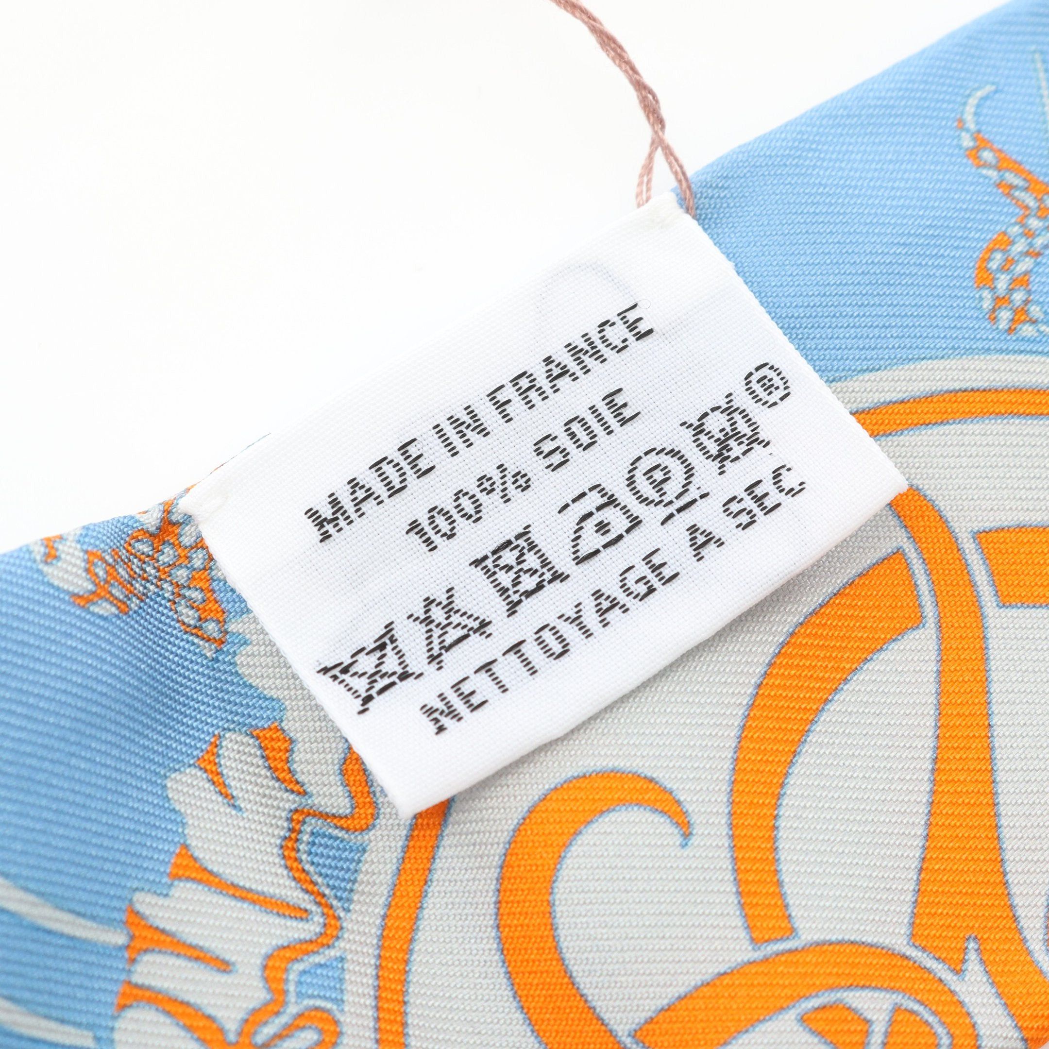Hermes Hermes Twilly Ex-Libris Ribbon Scarf Silk Blue Multicolor Size ONE SIZE - 3 Thumbnail