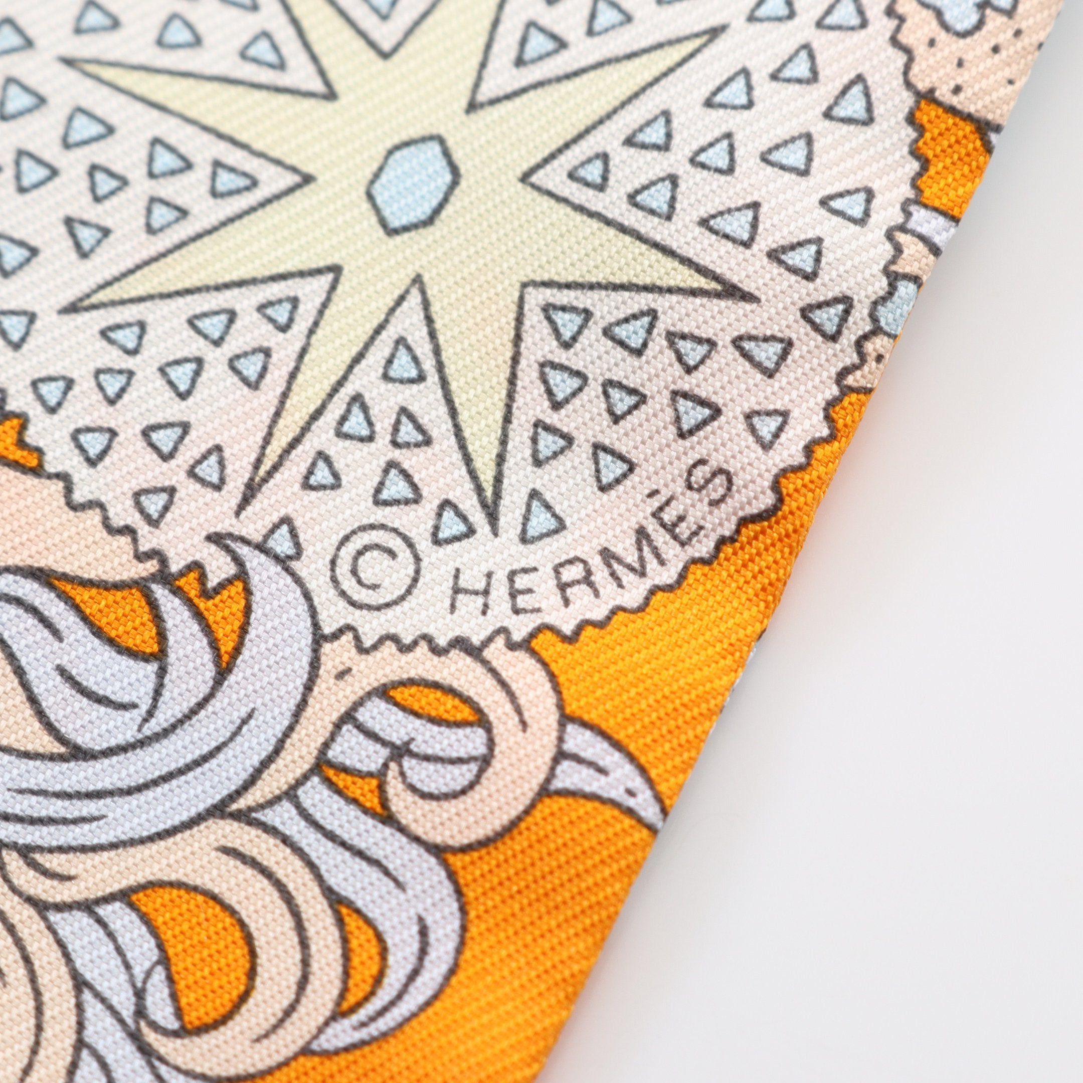 Hermes Hermes Twilly De Aux Duels Ribbon Scarf Silk Light Blue Multicolor Size ONE SIZE - 2 Thumbnail