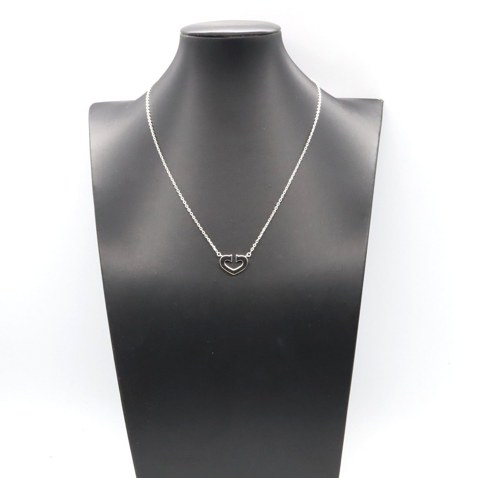 Cartier Cartier C Heart Necklace K18Wg (White Gold) Silver Size ONE SIZE - 7 Thumbnail