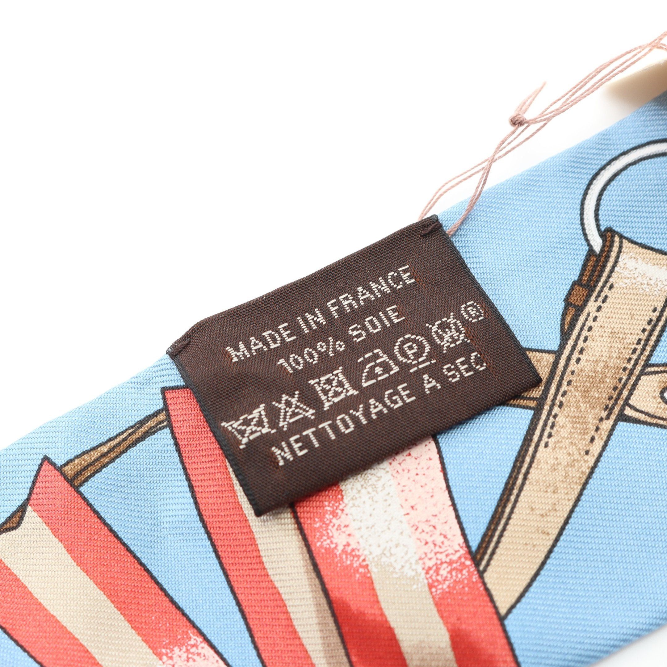 Hermes Hermes Twilly Jumping Ribbon Scarf Silk Blue Multicolor Size ONE SIZE - 3 Thumbnail