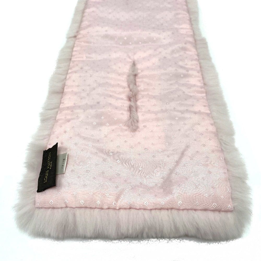 Louis Vuitton Louis Vuitton M70272 Lv Logo Shallp Tippet Fur Scarf Silk Women Pink Size ONE SIZE - 5 Thumbnail