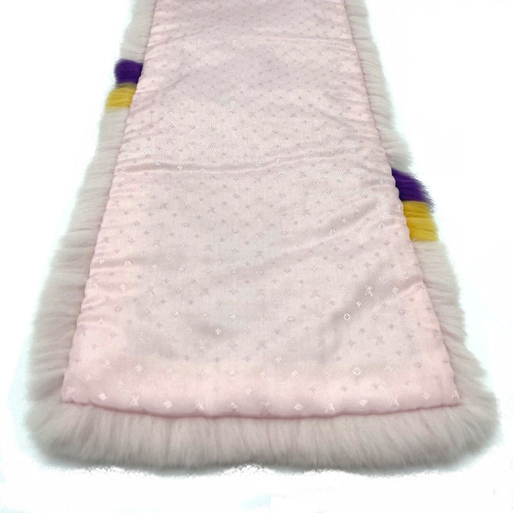 Louis Vuitton Louis Vuitton M70272 Lv Logo Shallp Tippet Fur Scarf Silk Women Pink Size ONE SIZE - 3 Thumbnail