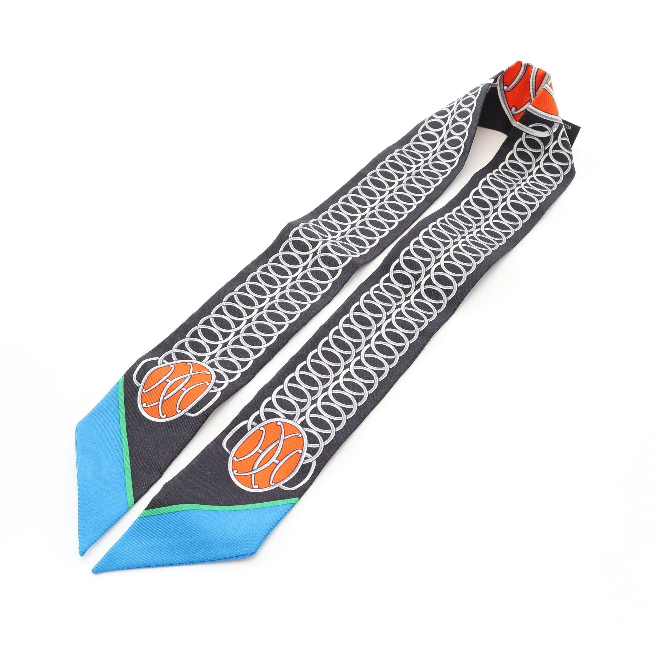 Hermes Hermes Twilly Lift Profile Ribbon Scarf Silk Black Multicolor Size ONE SIZE - 5 Thumbnail