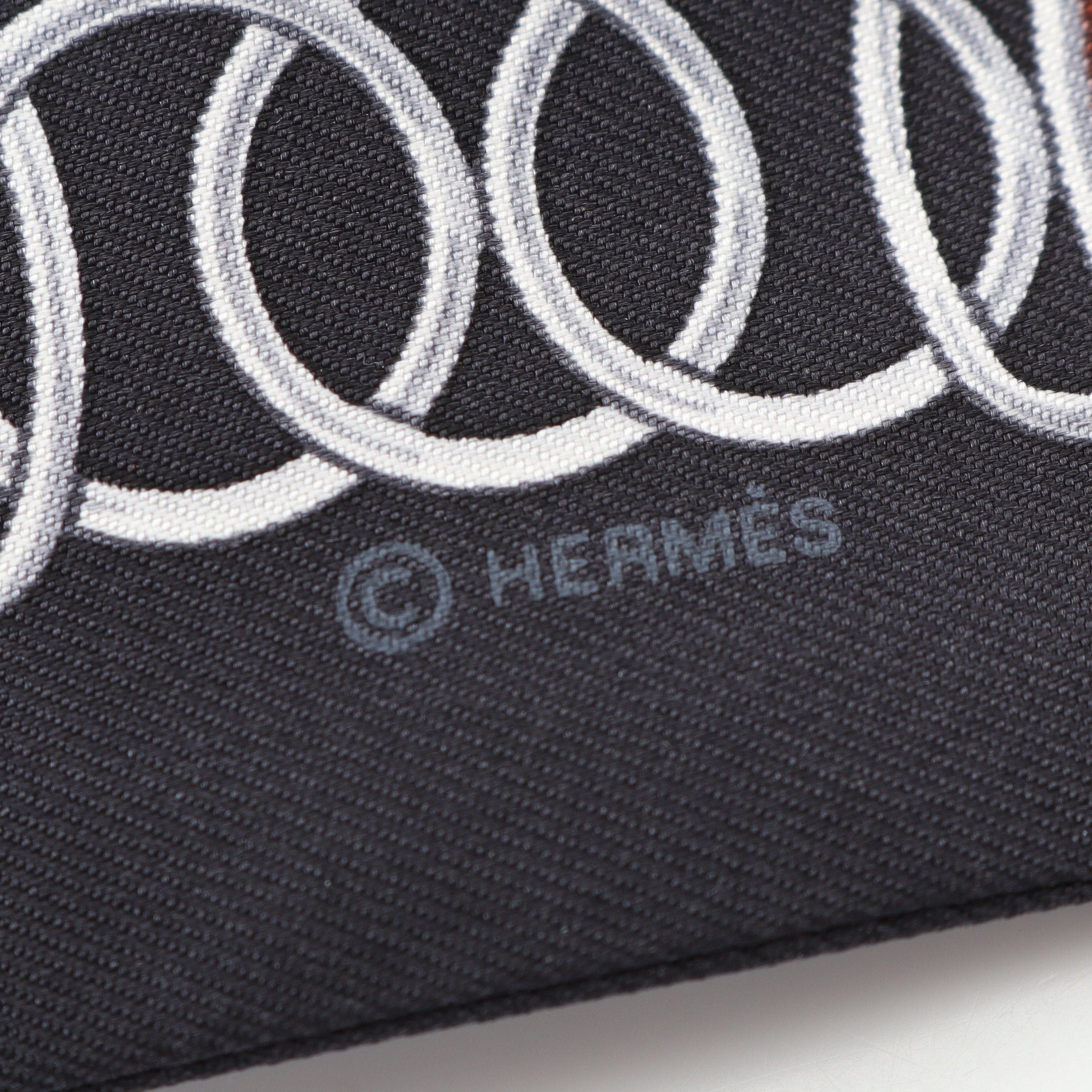 Hermes Hermes Twilly Lift Profile Ribbon Scarf Silk Black Multicolor Size ONE SIZE - 2 Thumbnail