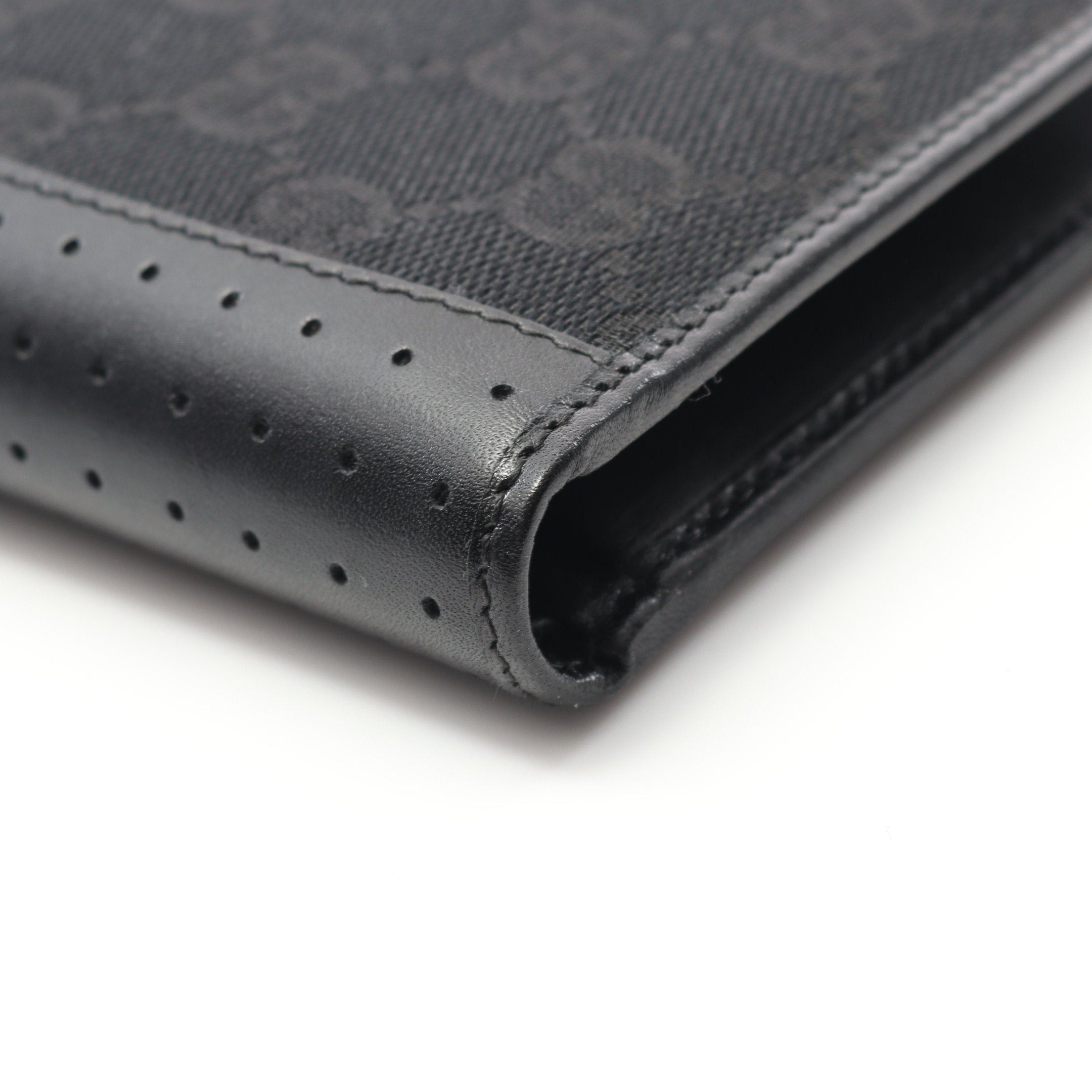 Gucci Gucci Gg Canvas Bi-Fold Wallet Leather Black Size ONE SIZE - 6 Thumbnail