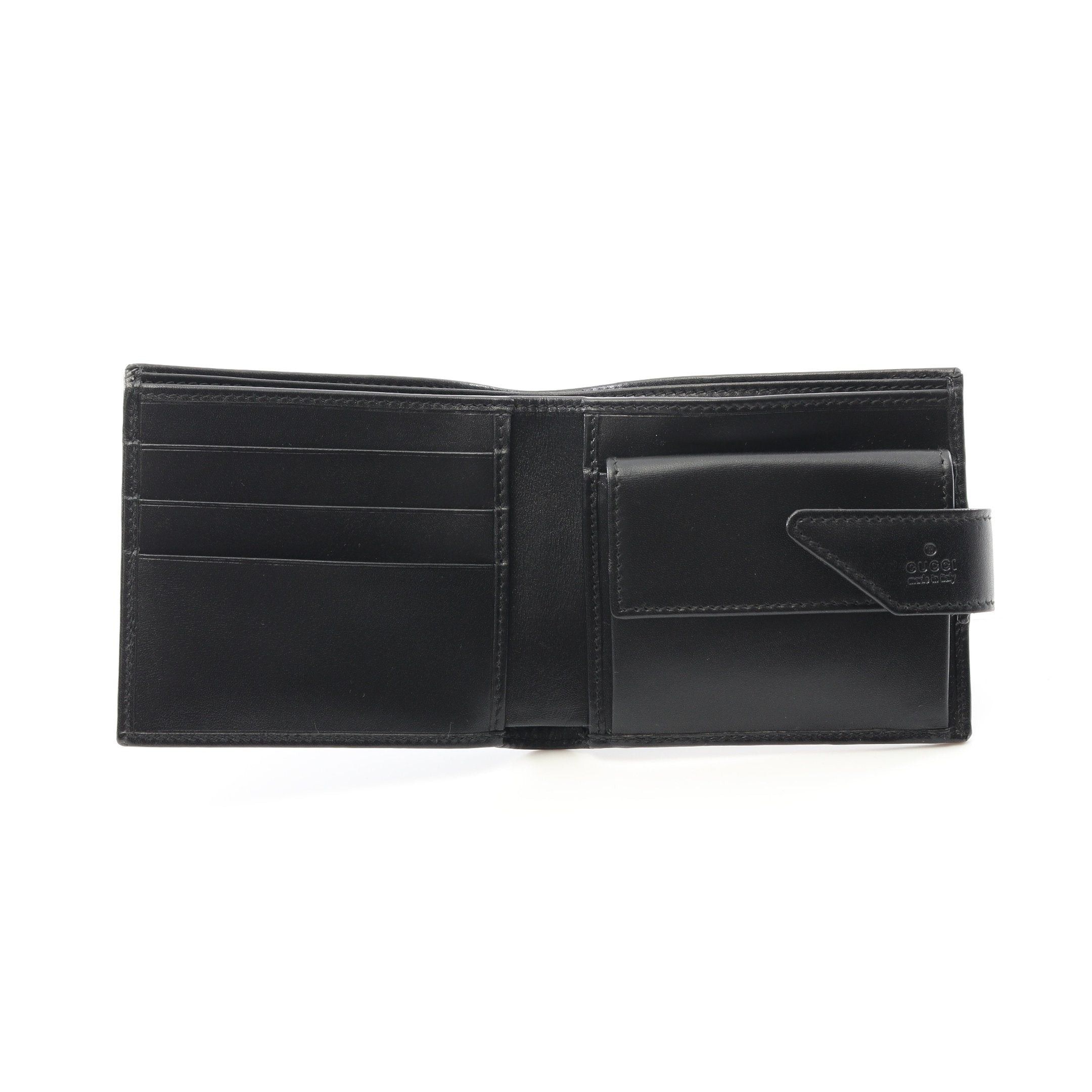 Gucci Gucci Gg Canvas Bi-Fold Wallet Leather Black Size ONE SIZE - 3 Thumbnail