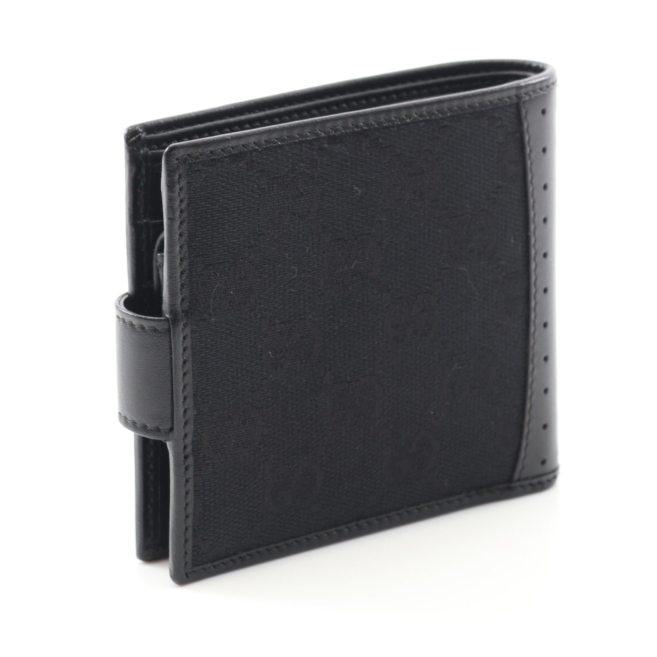 Gucci Gucci Gg Canvas Bi-Fold Wallet Leather Black Size ONE SIZE - 2 Thumbnail