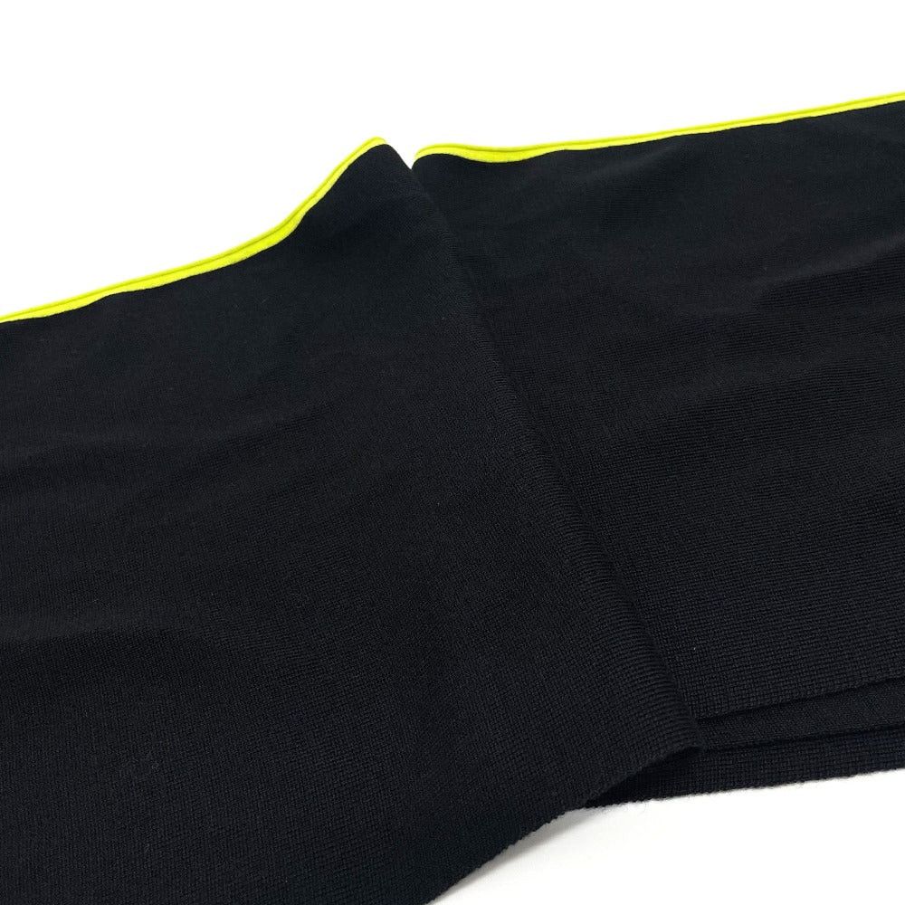 Chanel Chanel Sports Cc Coma Mark Scarf Wool/Cashmere Unisex Black×Fluorescent Green Size ONE SIZE - 3 Thumbnail