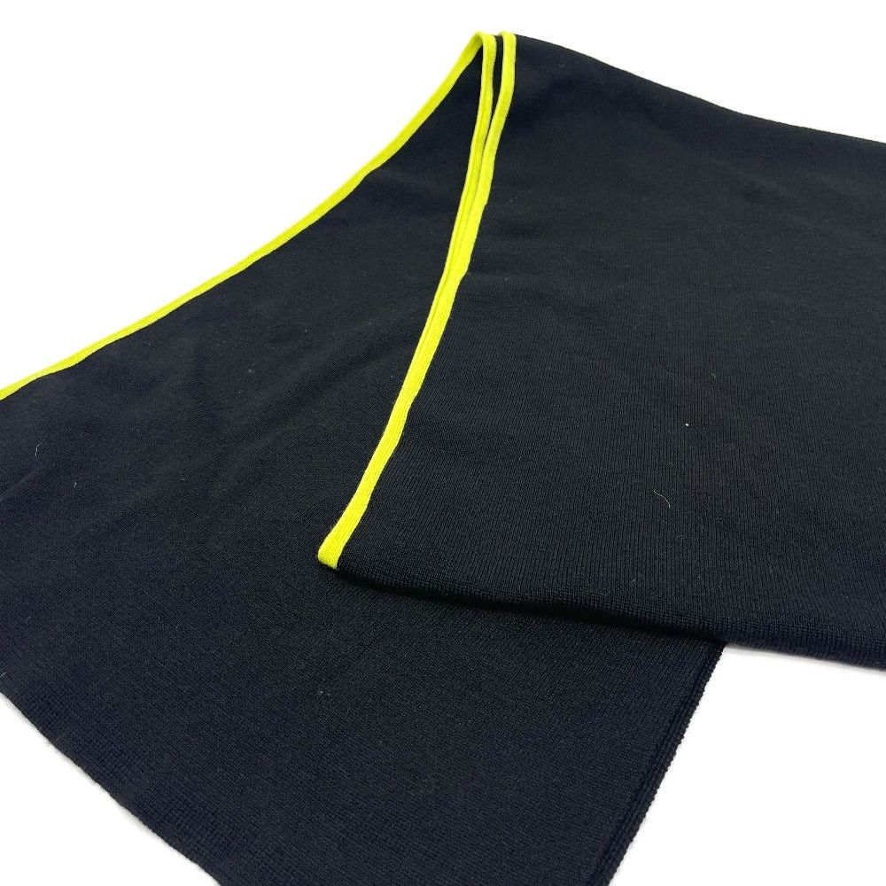 Chanel Chanel Sports Cc Coma Mark Scarf Wool/Cashmere Unisex Black×Fluorescent Green Size ONE SIZE - 4 Thumbnail