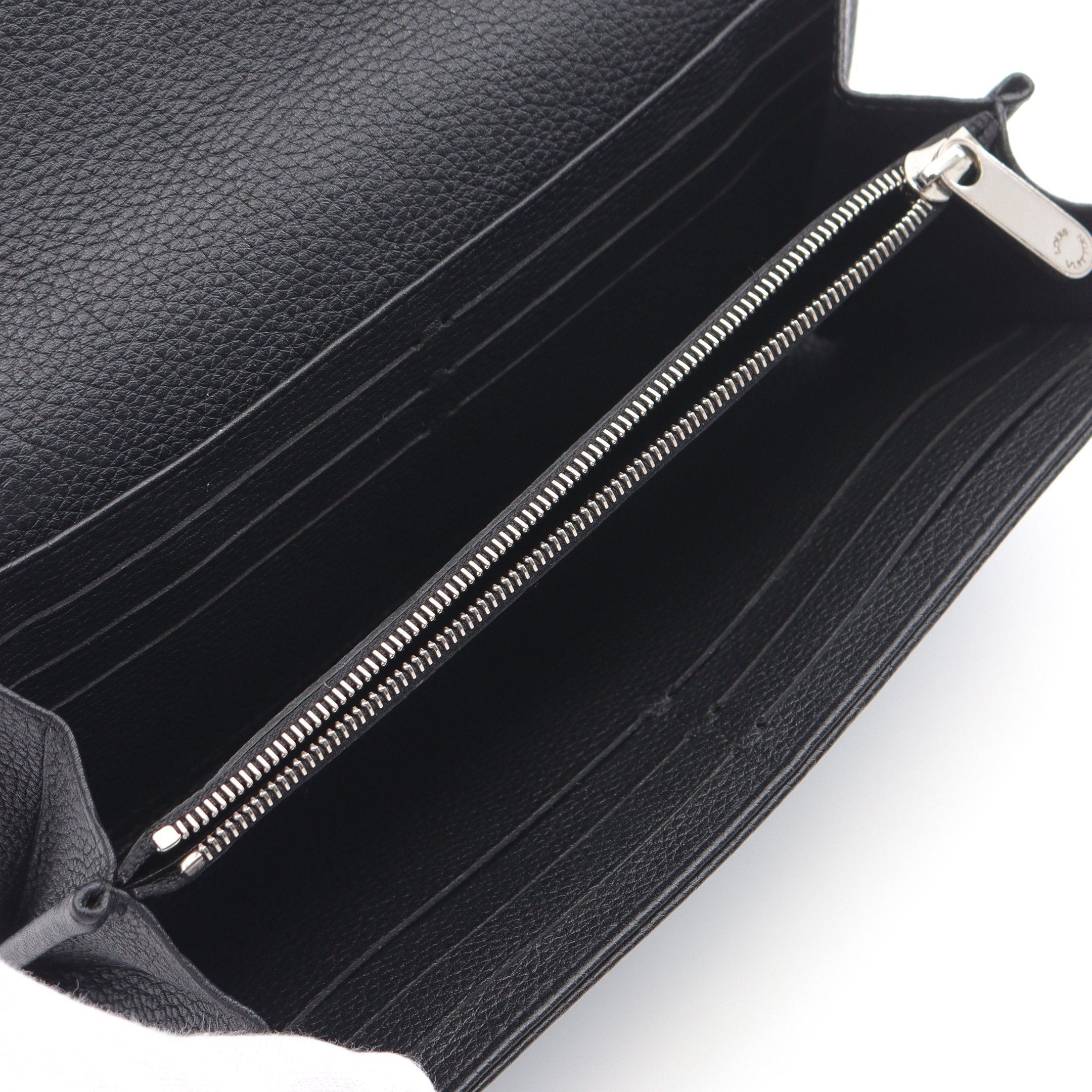 Louis Vuitton Louis Vuitton Portefeuil Iris Mahina Noir Bi-Fold Long Wallet Leather Black Size ONE SIZE - 3 Thumbnail
