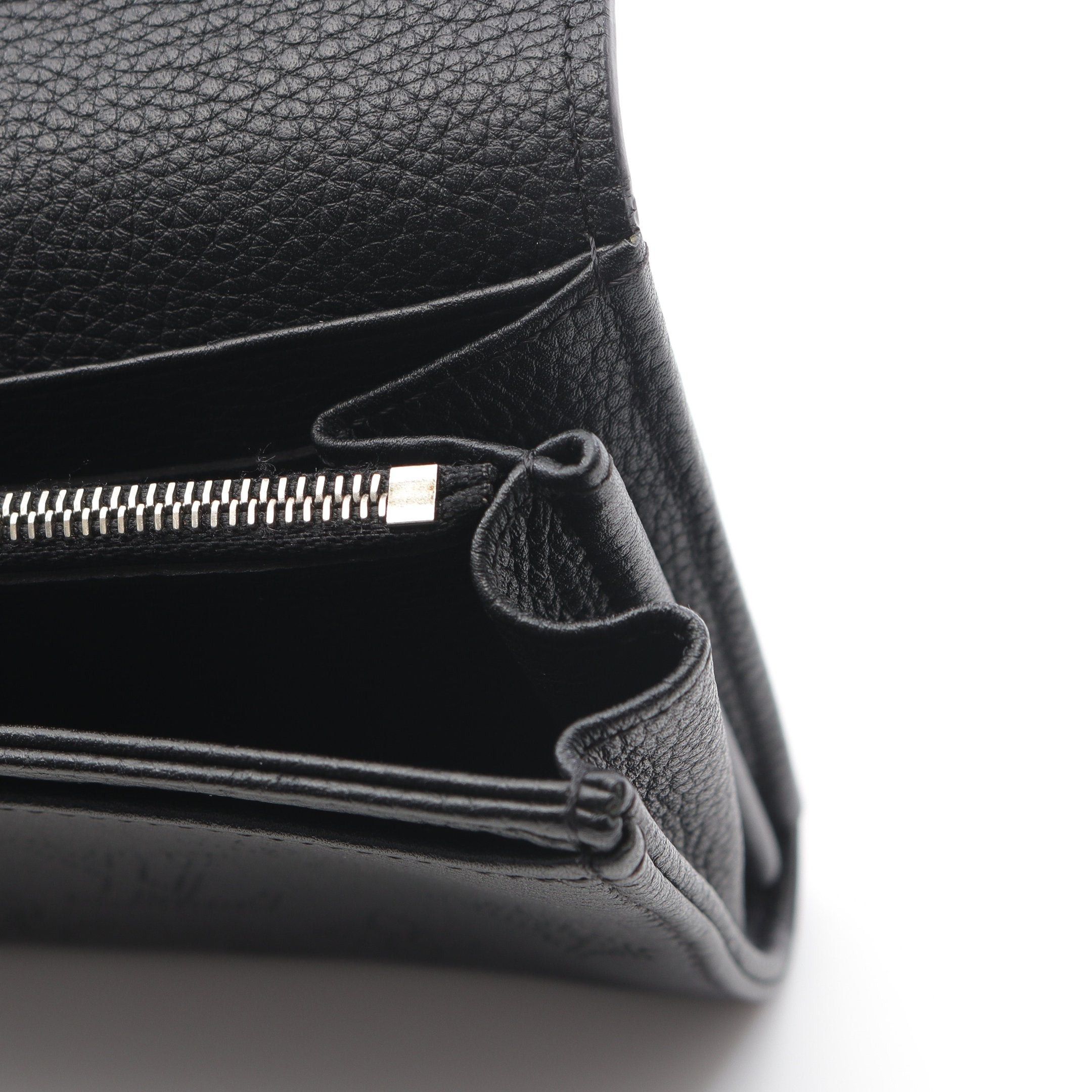 Louis Vuitton Louis Vuitton Portefeuil Iris Mahina Noir Bi-Fold Long Wallet Leather Black Size ONE SIZE - 6 Thumbnail