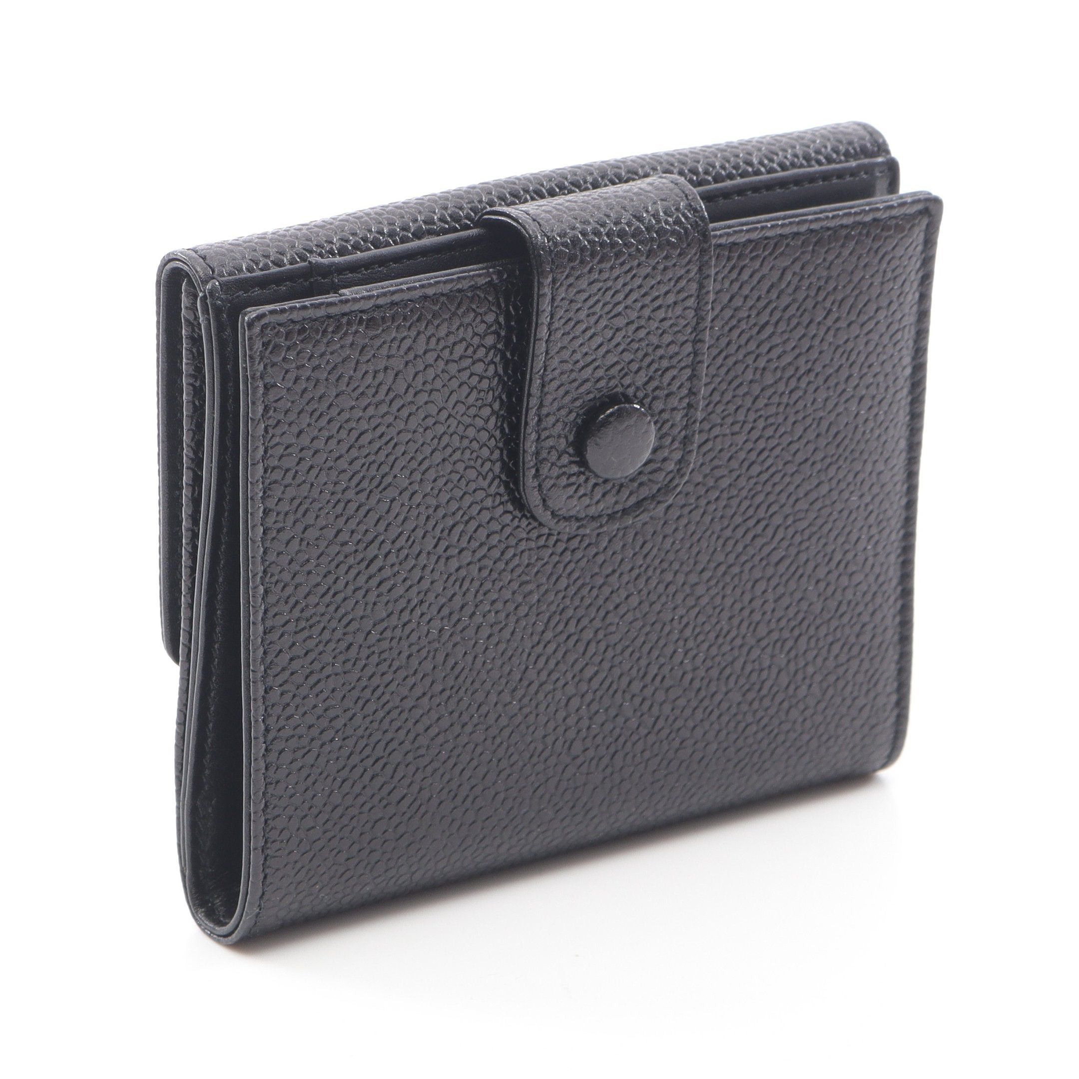 Chanel Chanel Coco Mark Double Hook Wallet Bi-Fold Caviar Skin Black Gold Hardware Size ONE SIZE - 2 Thumbnail