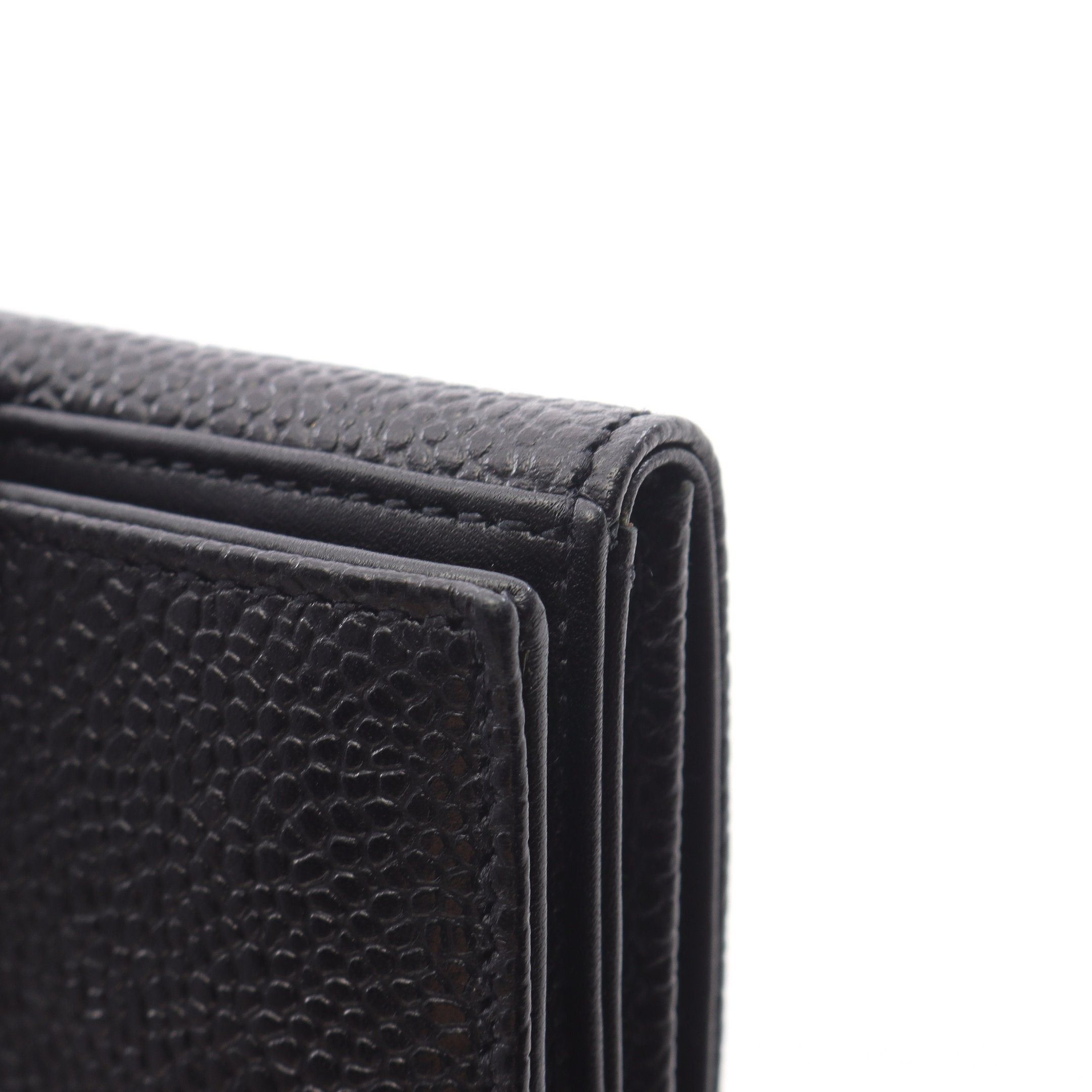 Chanel Chanel Coco Mark Double Hook Wallet Bi-Fold Caviar Skin Black Gold Hardware Size ONE SIZE - 7 Thumbnail