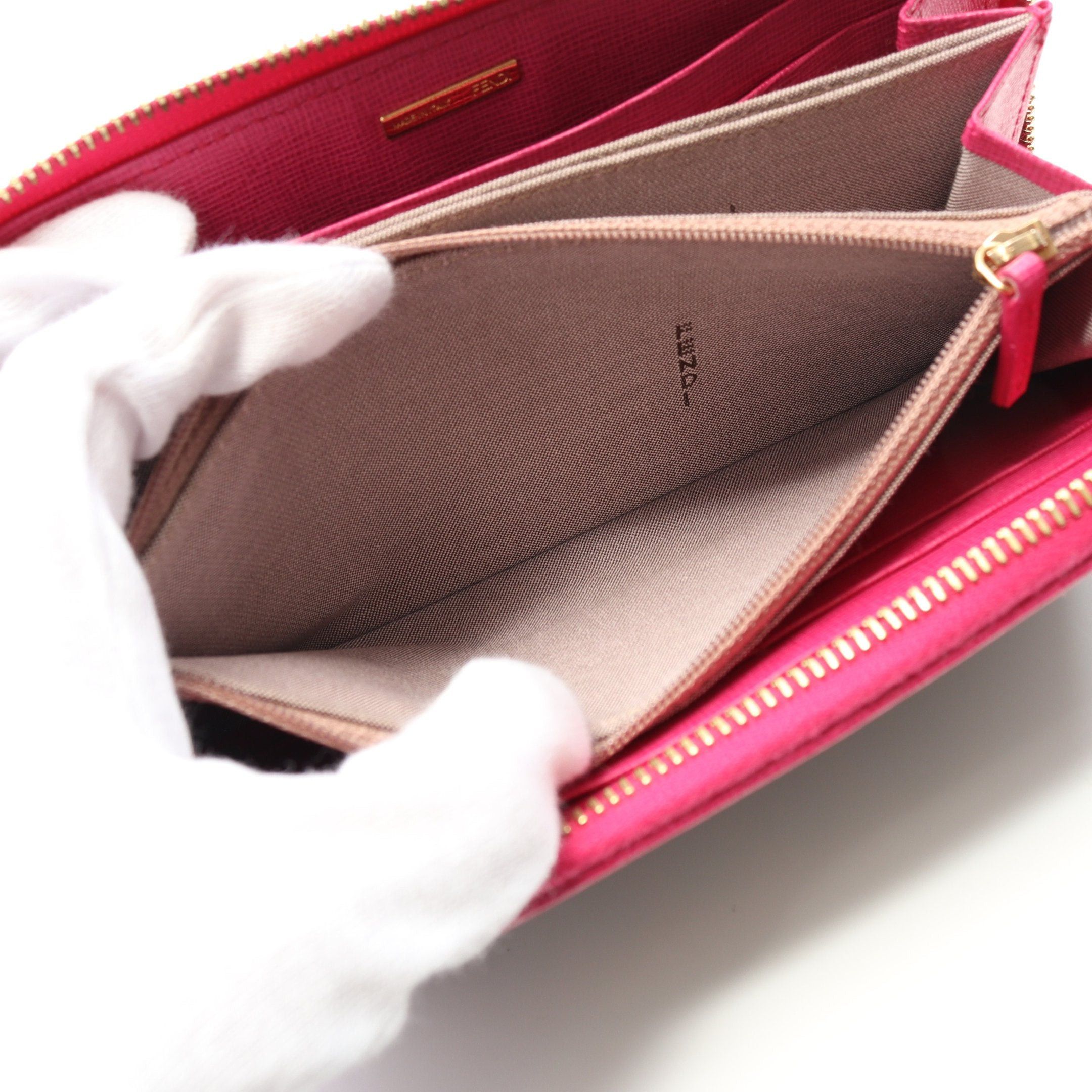 Fendi Fendi By The Way Zucca Round Zipper Long Wallet Leather Brown Pink Purple Size ONE SIZE - 6 Thumbnail
