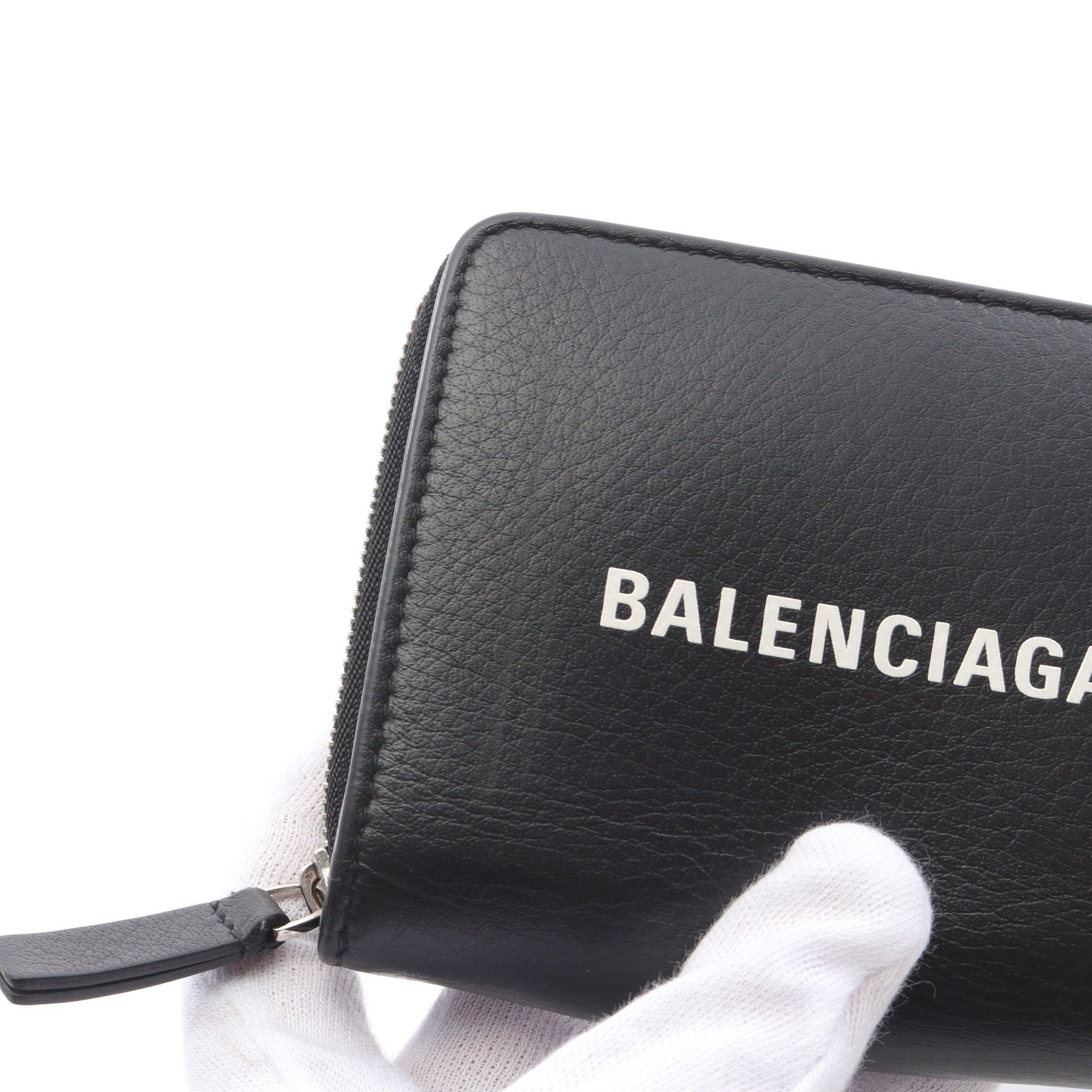 Balenciaga Balenciaga Everyday Billfold Bi-Fold Wallet Leather Black Size ONE SIZE - 7 Thumbnail