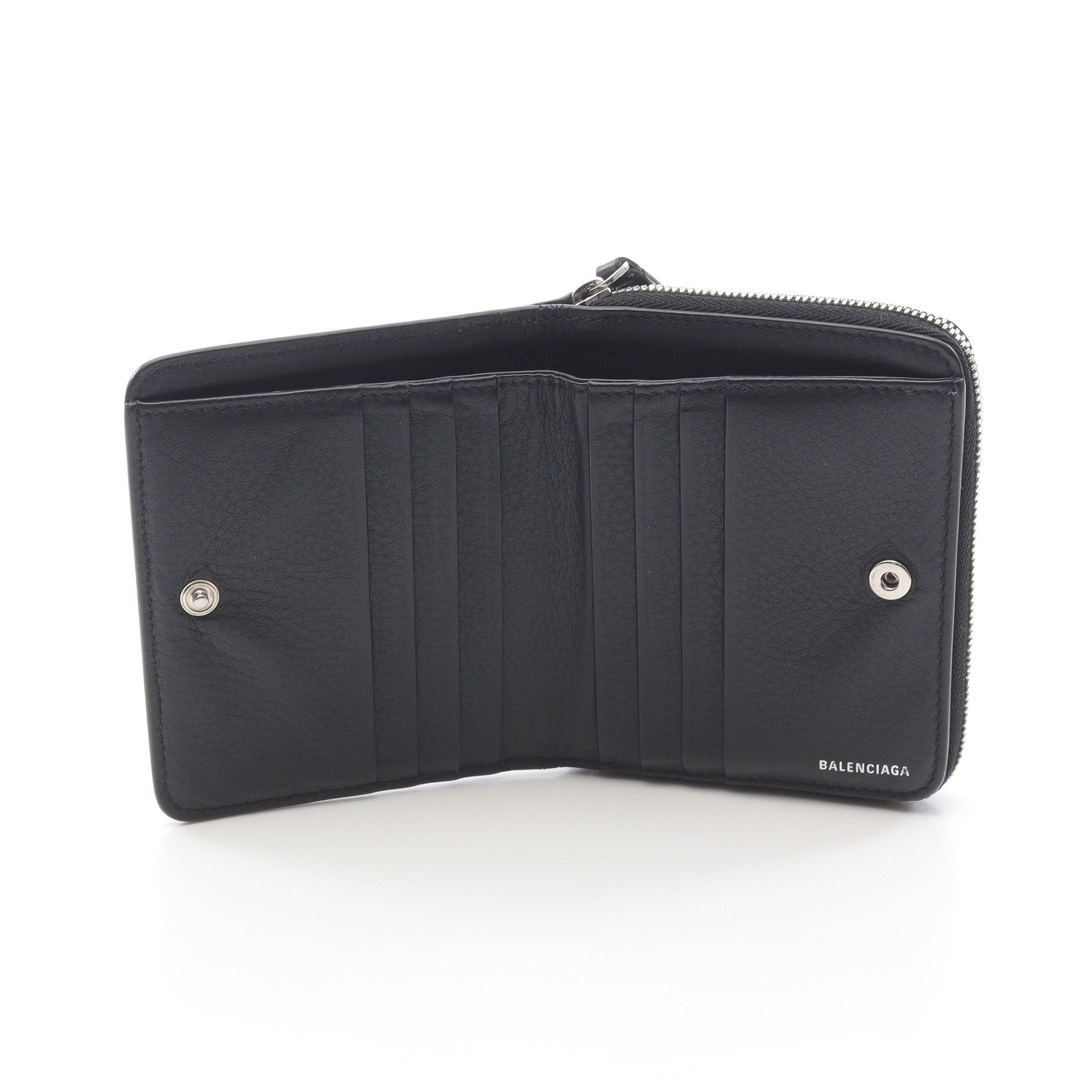 Balenciaga Balenciaga Everyday Billfold Bi-Fold Wallet Leather Black Size ONE SIZE - 3 Thumbnail