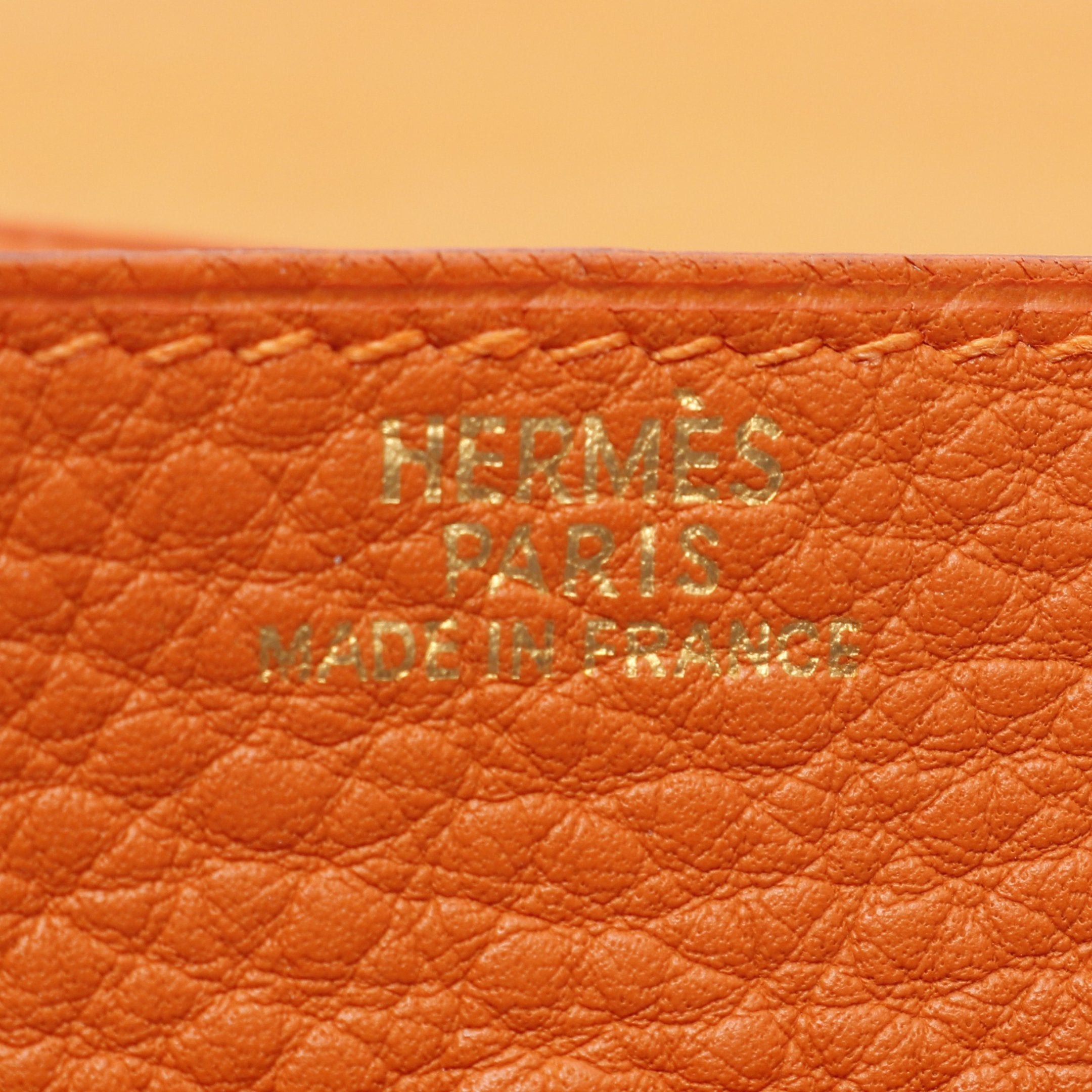 Hermes Hermes Dogon Gm Bi-Fold Long Wallet Fjord Leather Orange Gold Hardware Stamp (Manufactured Around 2002) Size ONE SIZE - 4 Thumbnail