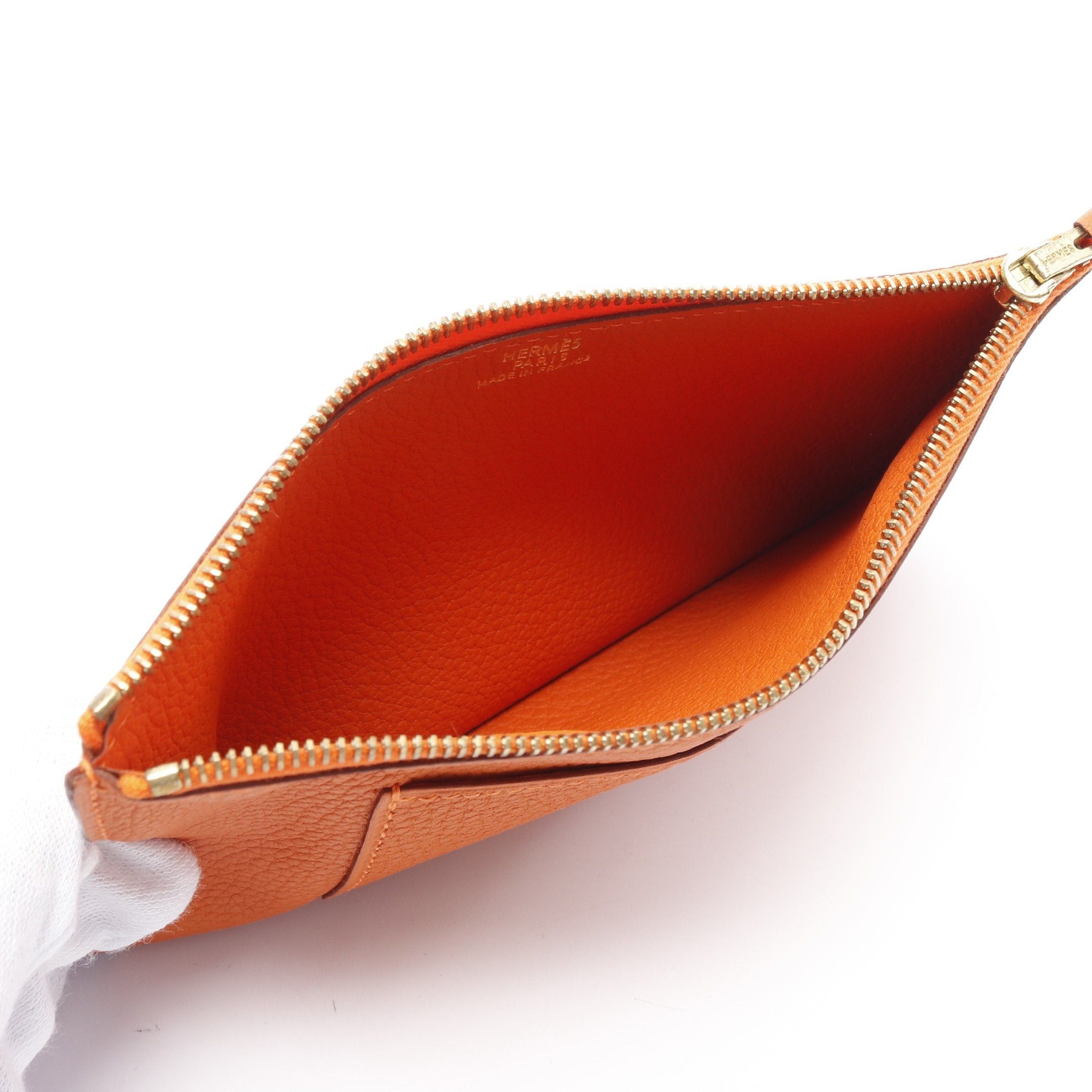 Hermes Hermes Dogon Gm Bi-Fold Long Wallet Fjord Leather Orange Gold Hardware Stamp (Manufactured Around 2002) Size ONE SIZE - 7 Thumbnail