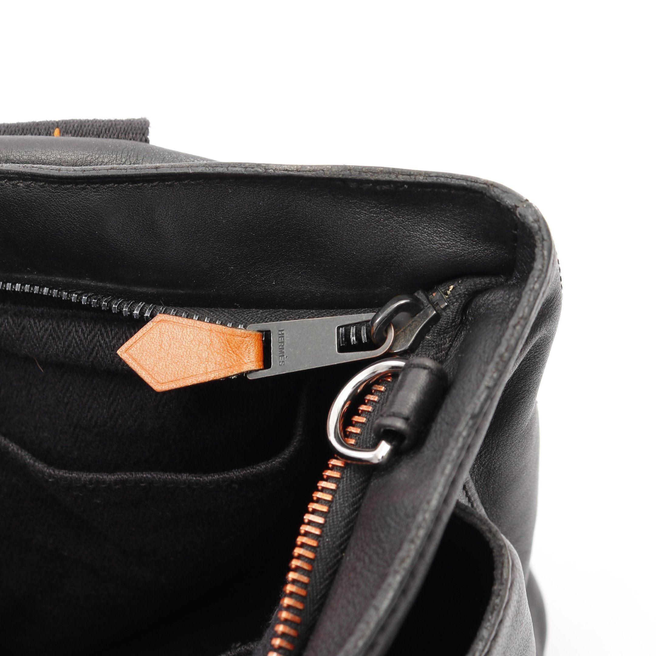 Hermes Hermes Caravan Horizontal Mm Handbag Veau Derma Black Silver Hardware Size ONE SIZE - 10 Thumbnail