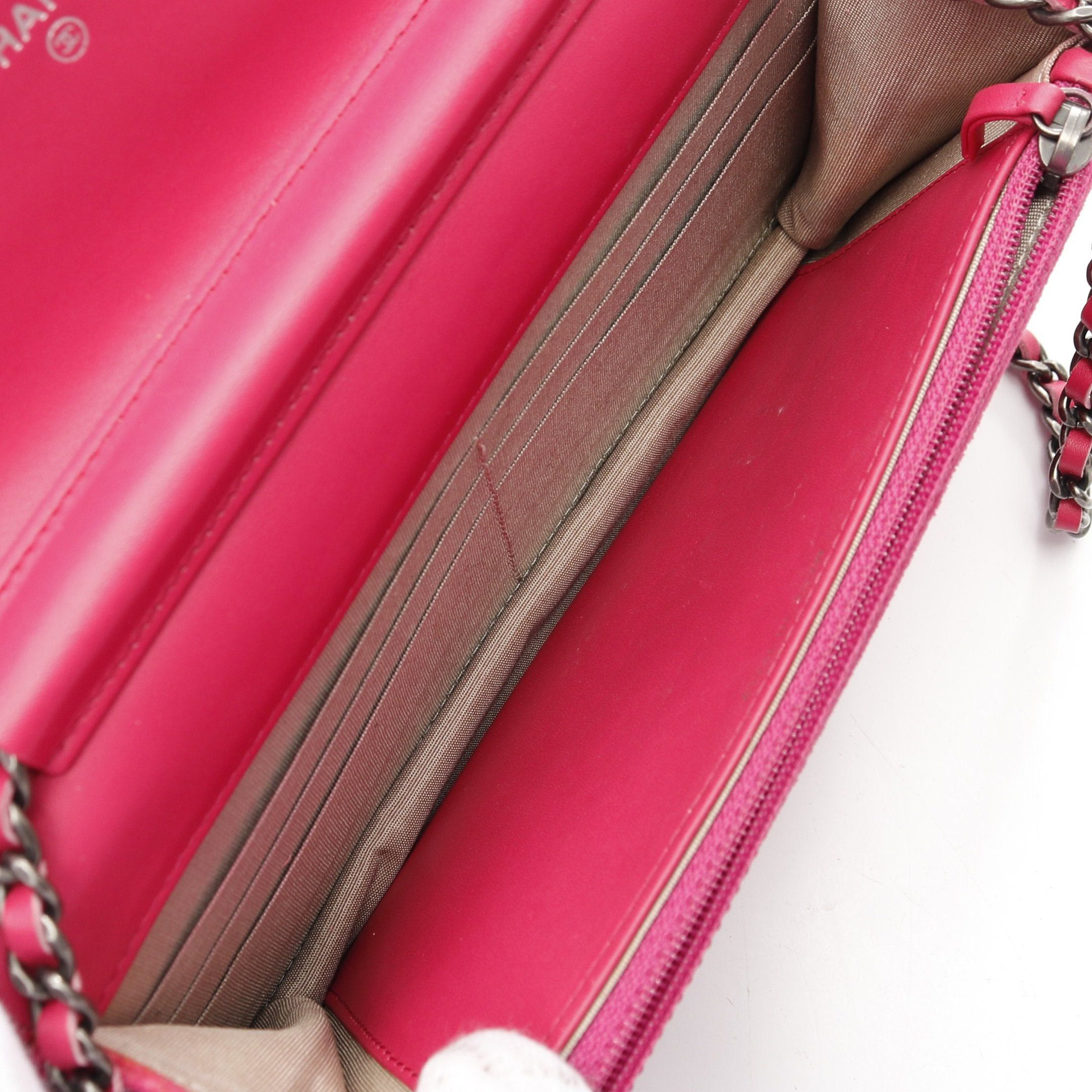 Chanel Chanel Boy Chanel Matelasse Chain Wallet Velor Lambskin Pink Purple Silver Hardware Size ONE SIZE - 3 Thumbnail